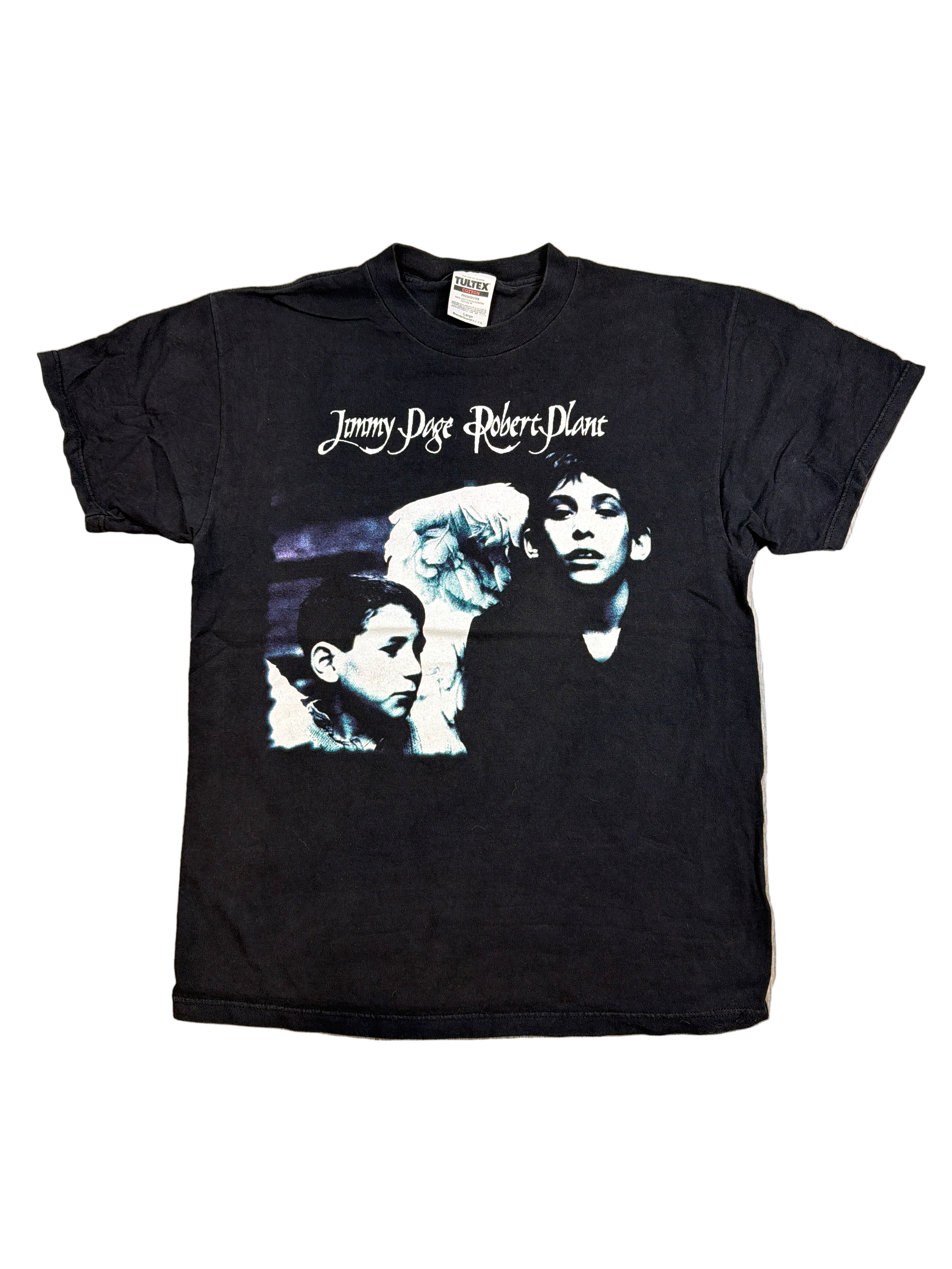 1998 Page and Plant Band Black T-Shirt Tultex Large