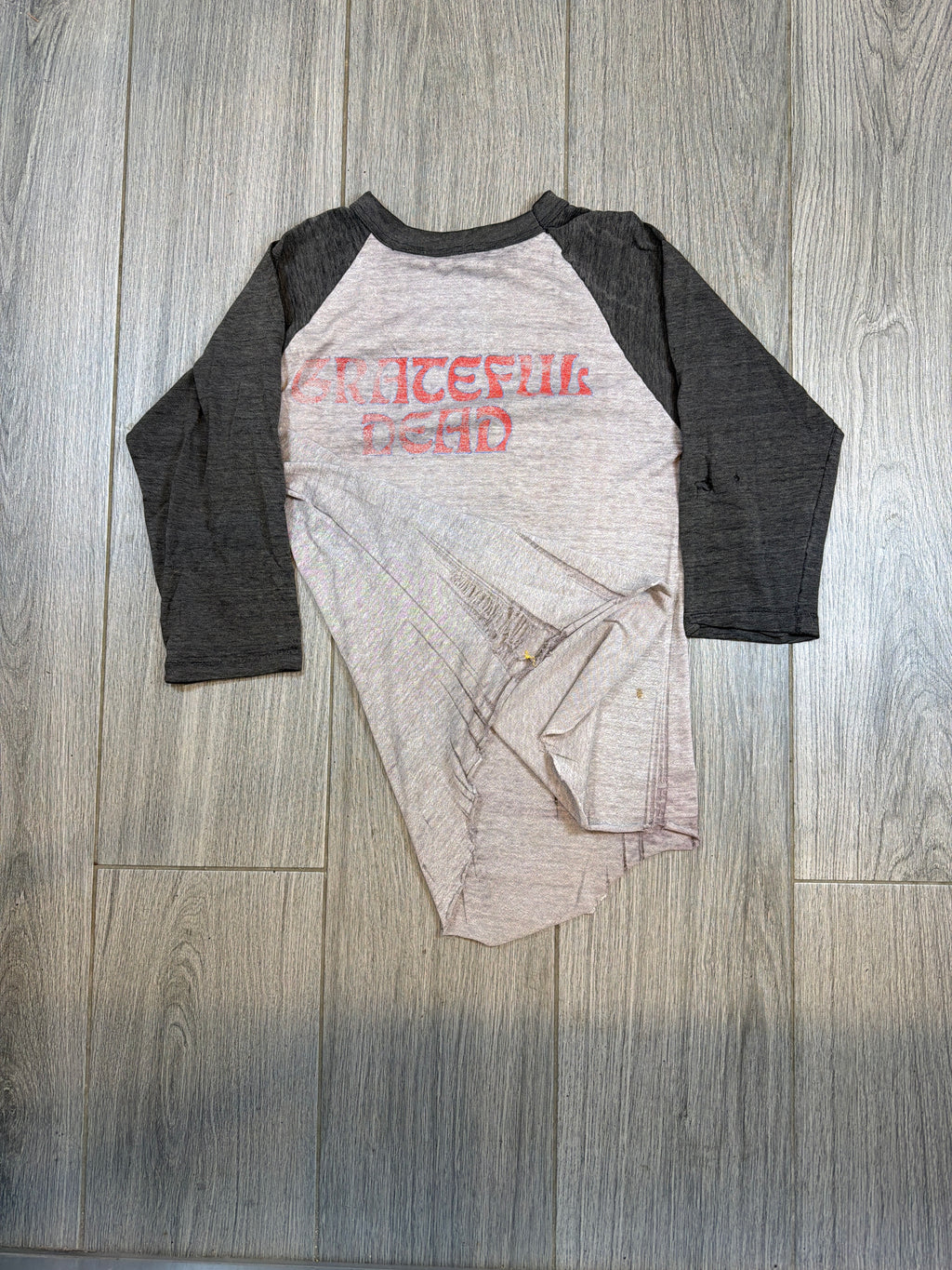 Grateful Dead Tour Raglan 1982 Distressed Black T-Shirt Medium