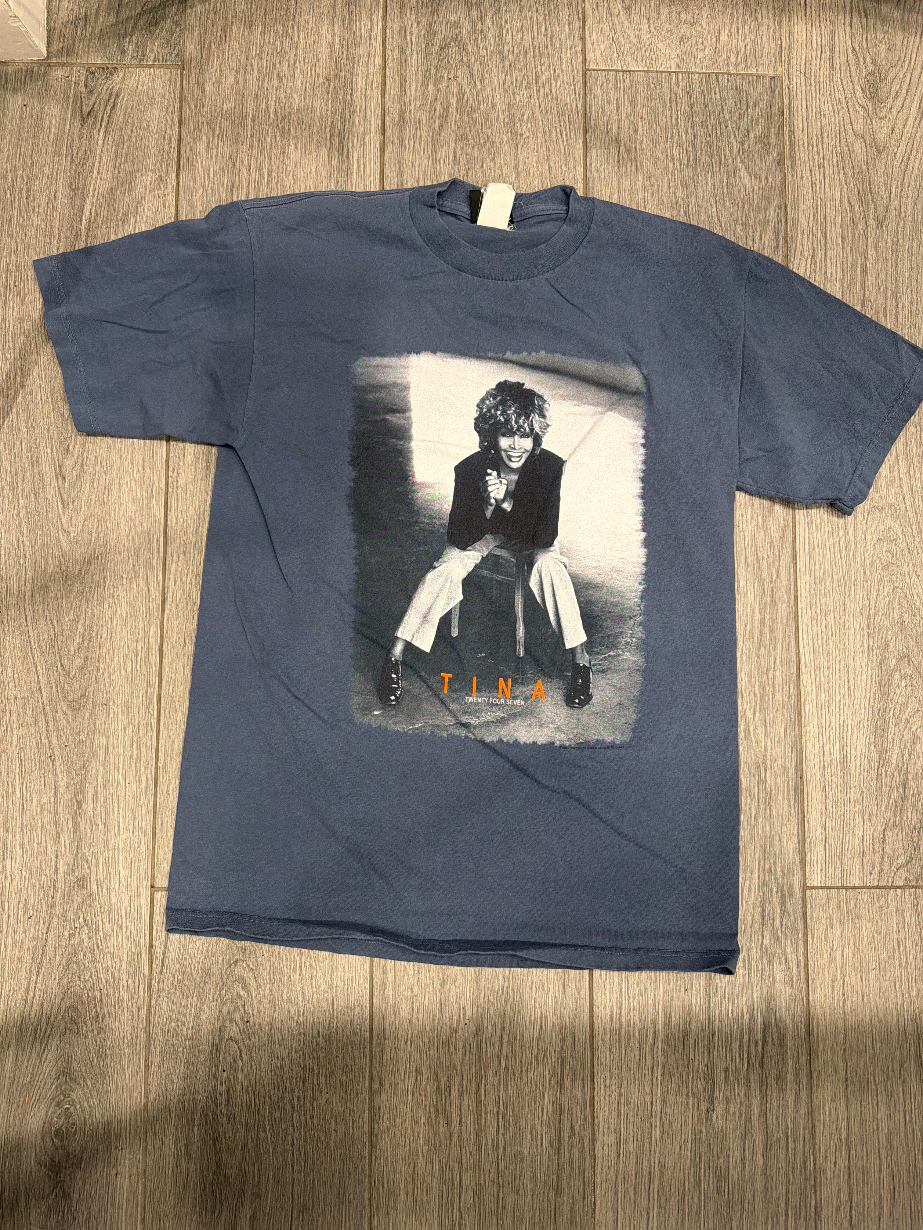 2000 Tina Turner Tour Blue Graphic Giant T-Shirt Large