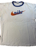 Vintage Nike Shoes Athletics Ringer White/Blue T-Shirt XL