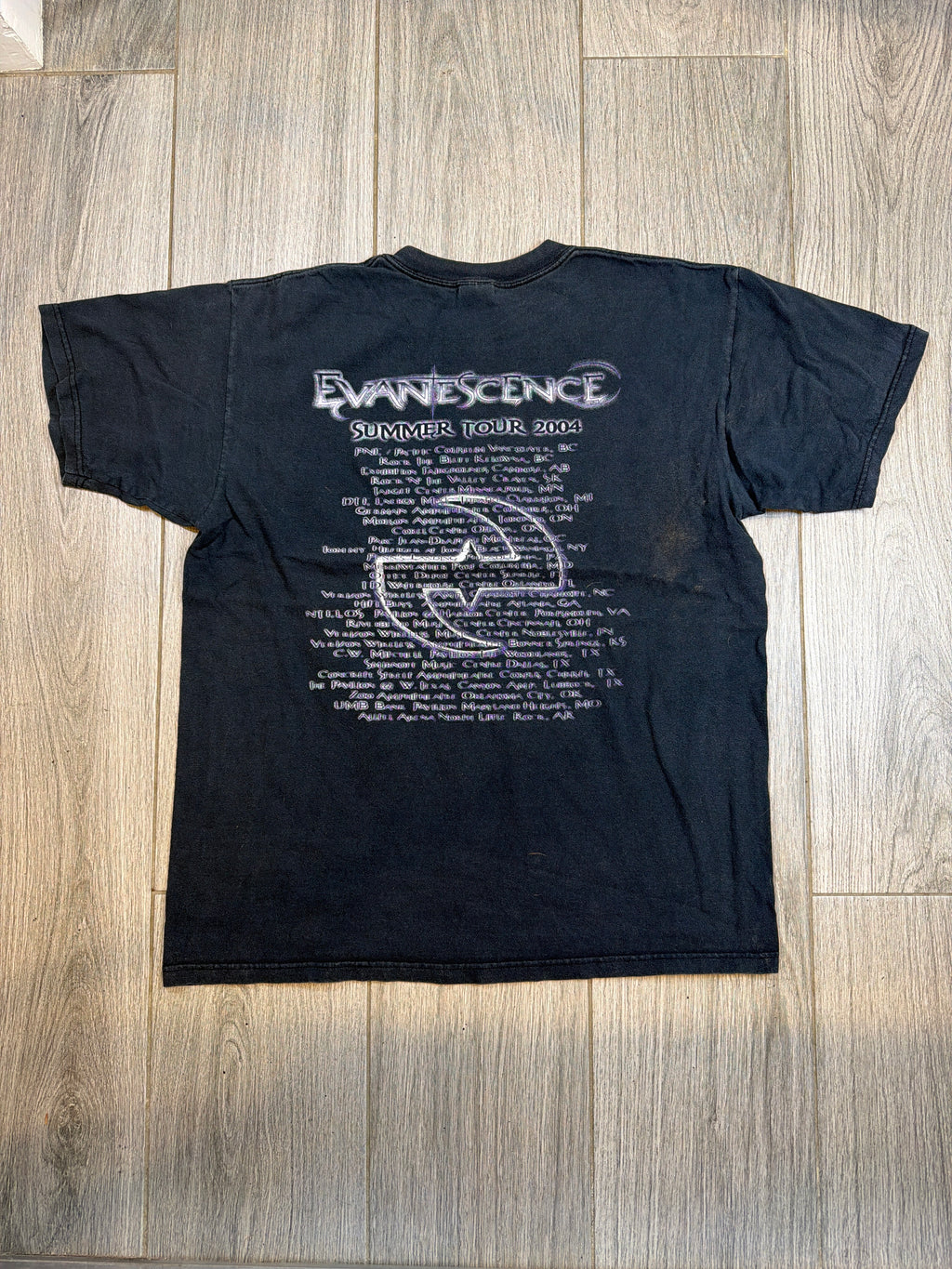 2004 Evanescence Summer Tour Hanes Heavyweight Black T Shirt Large