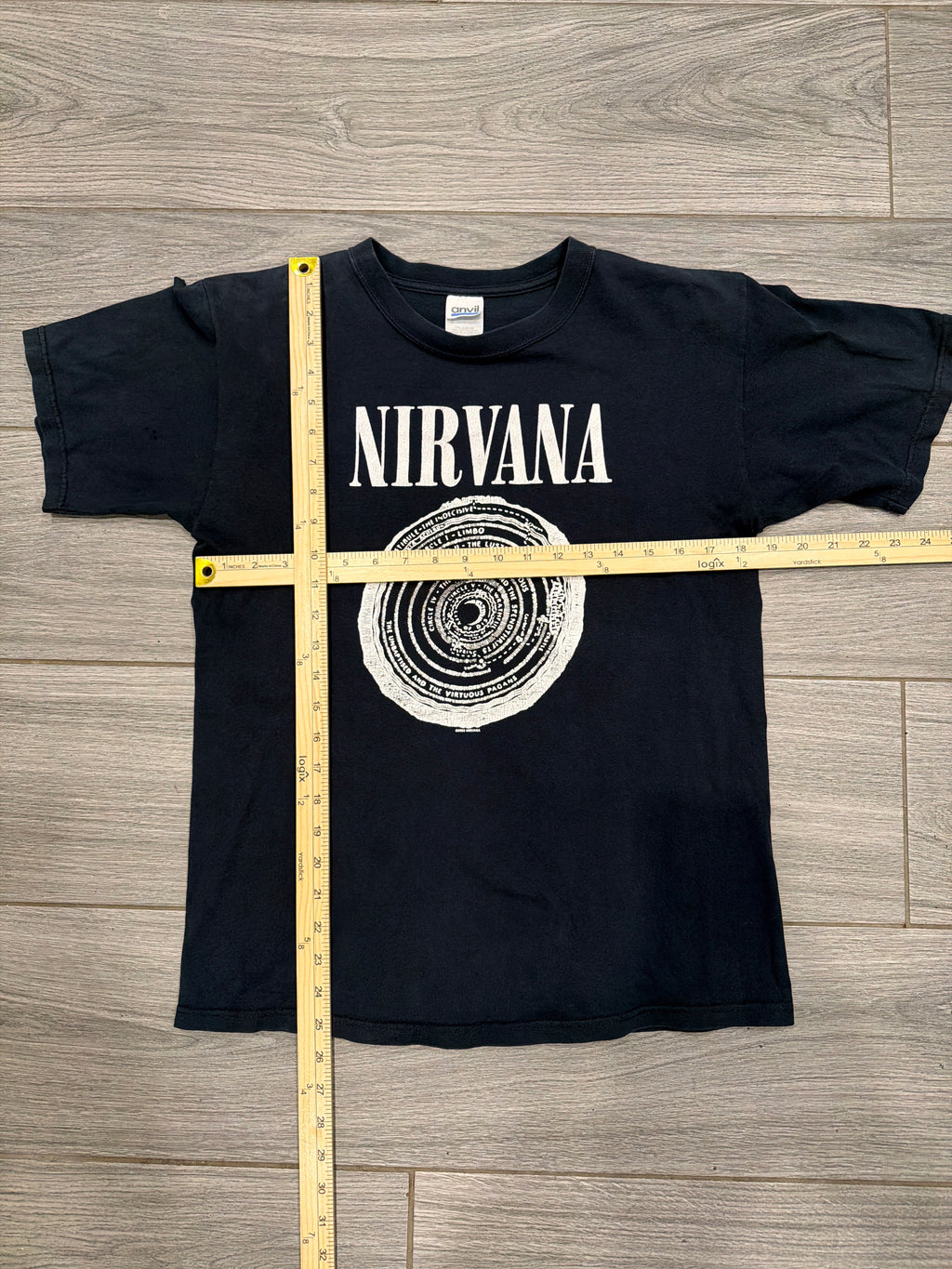 03 Nirvana Vestibule Double Sided Anvil Black T-Shirt Medium