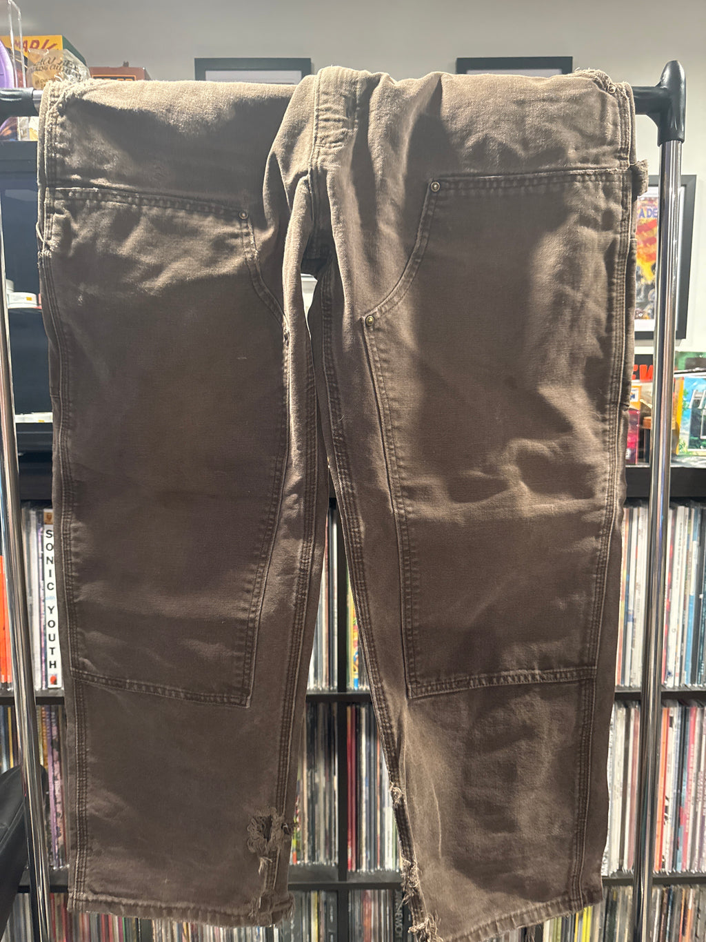 Vintage Carhartt Double Knee Front Pants 36 x 30 Brown Worn Broken In Distressed