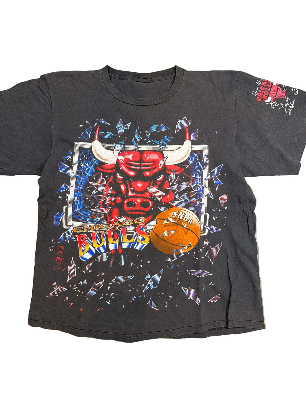 1993 Chicago Bulls shattered Backboard T-Shirt Large