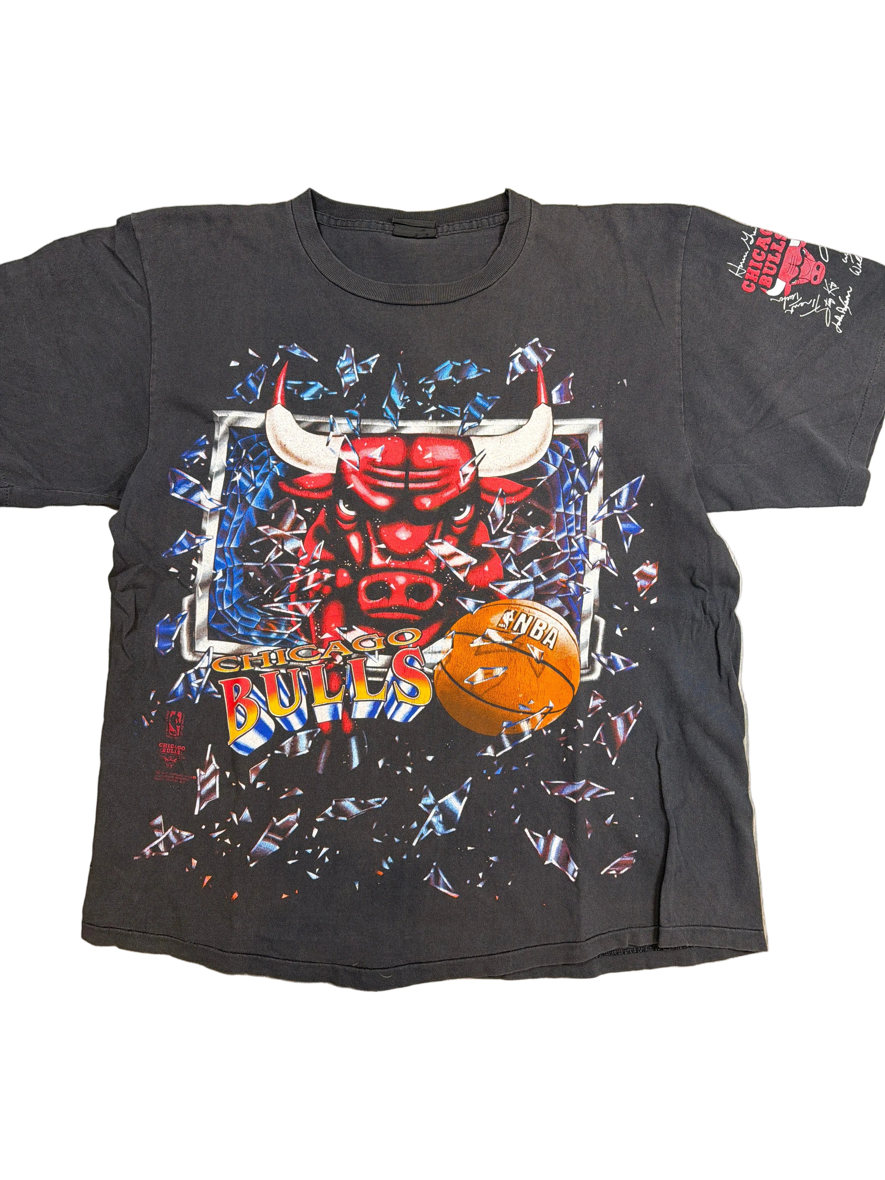 1993 Chicago Bulls shattered Backboard T-Shirt Large