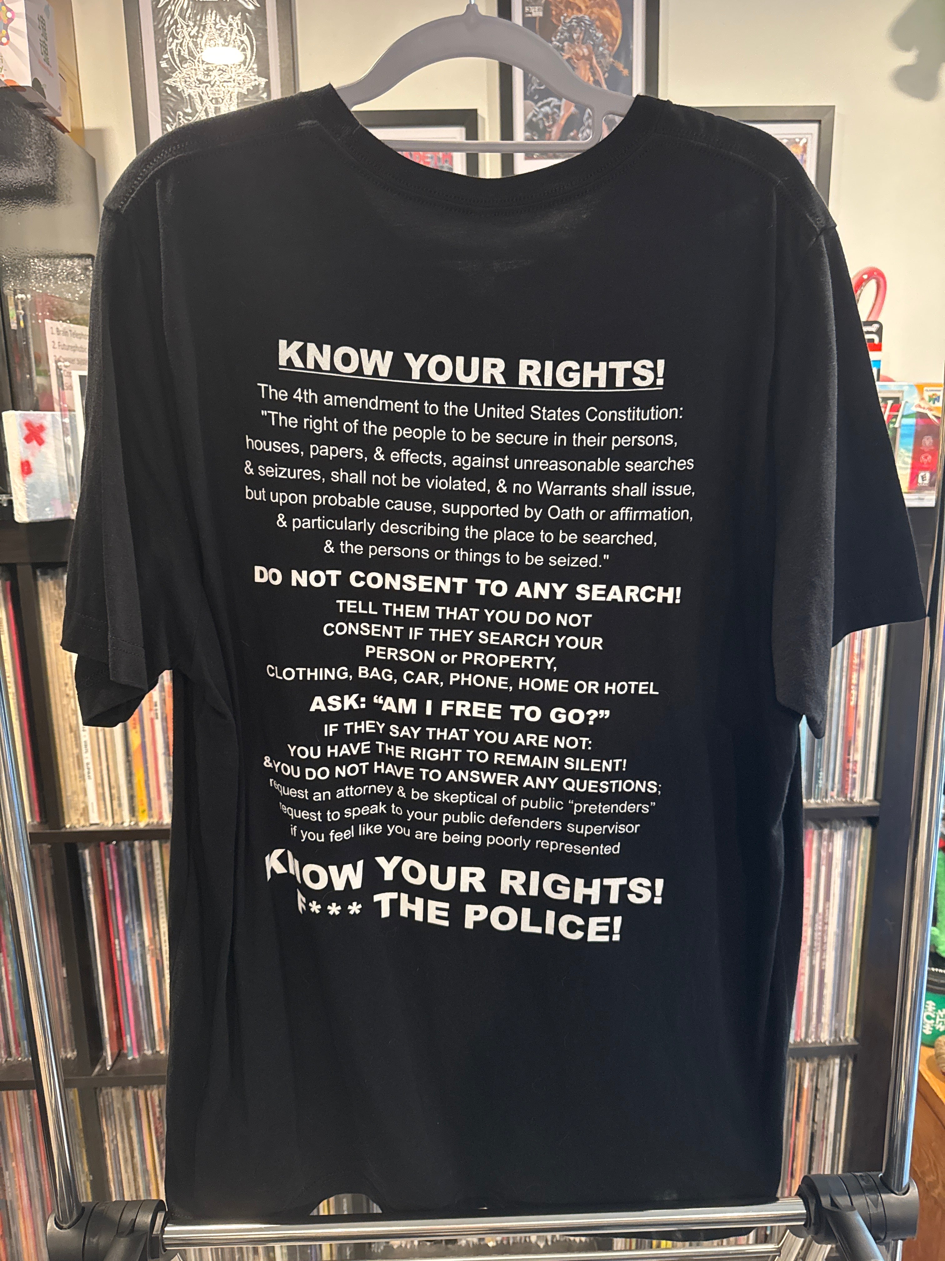 Leftover Crack Film Cops Black Punk Shirt XL