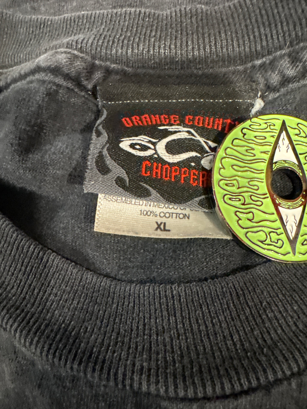 Orange County Choppers Flames Faded Black T-Shirt XL