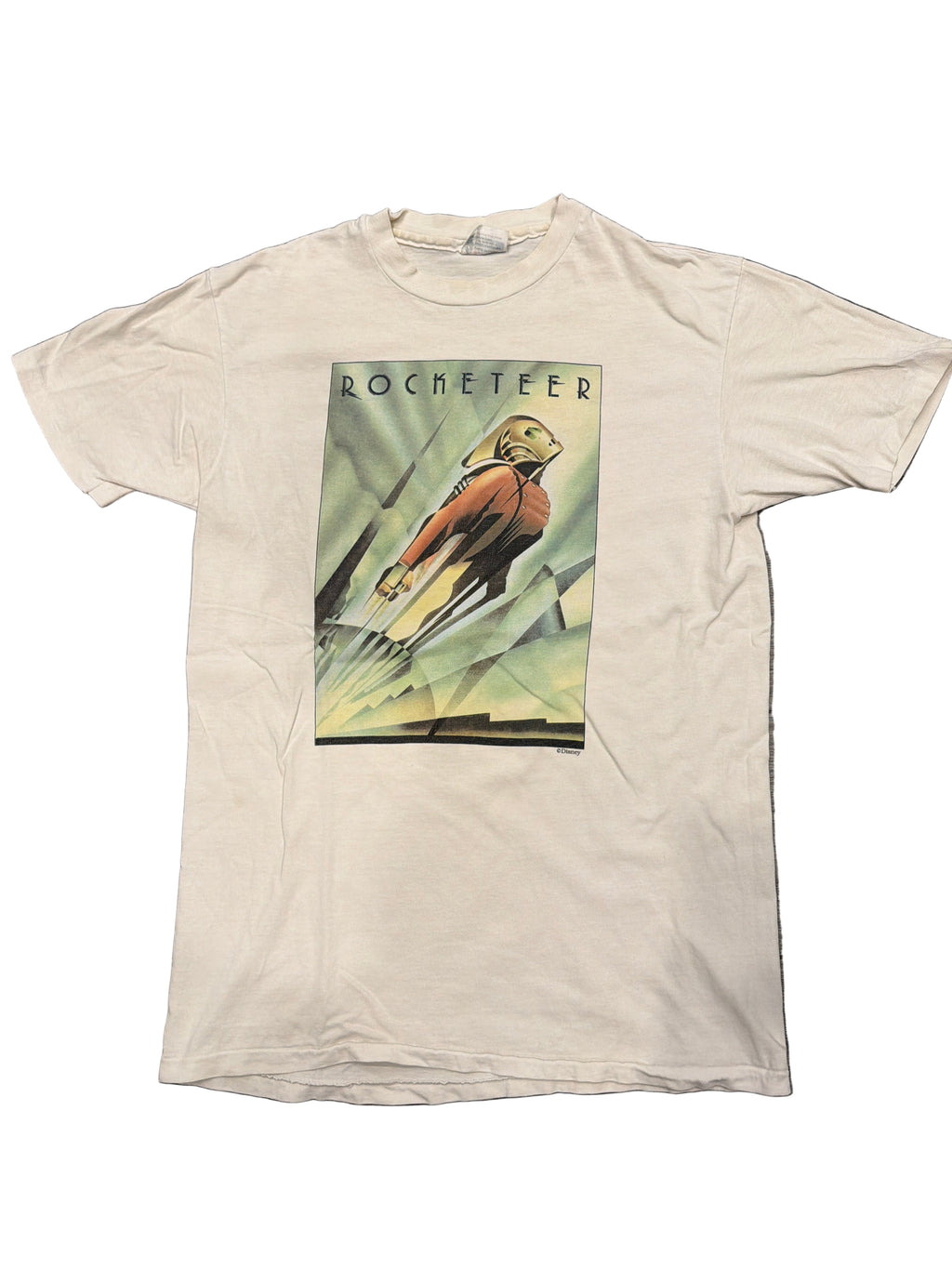 90s Disney Rocketeer Movie Promo White Large T-Shirt Billy Campbell