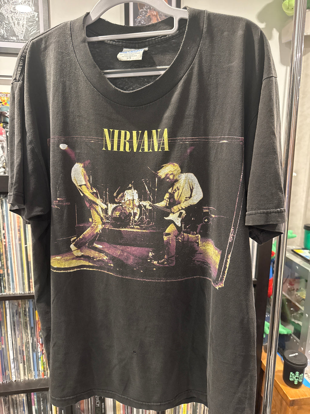 1996 Nirvana From The Muddy Banks Live Gildan Distressed Collar Black Large