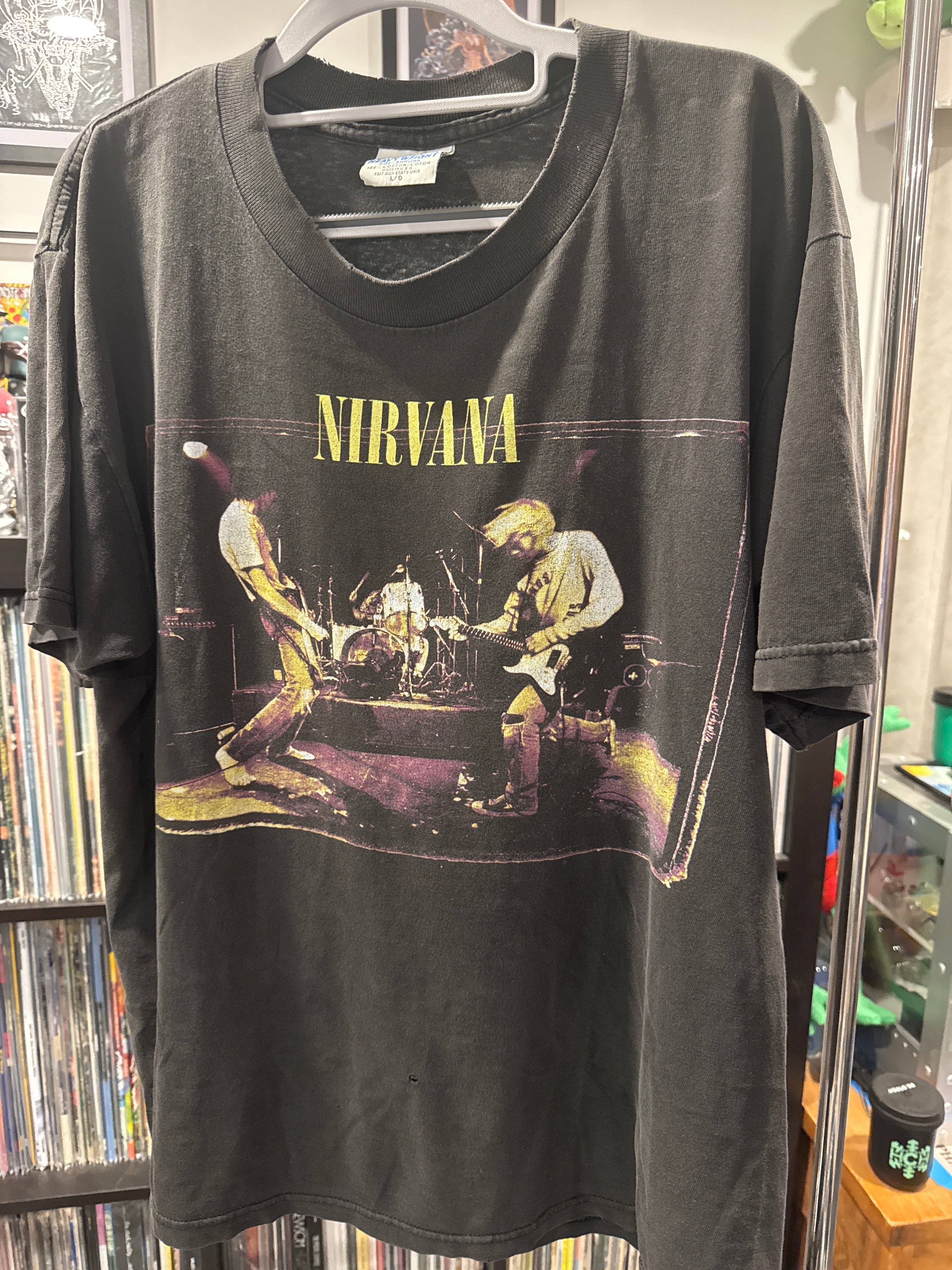 1996 Nirvana From The Muddy Banks Live Gildan Distressed Collar Black Large