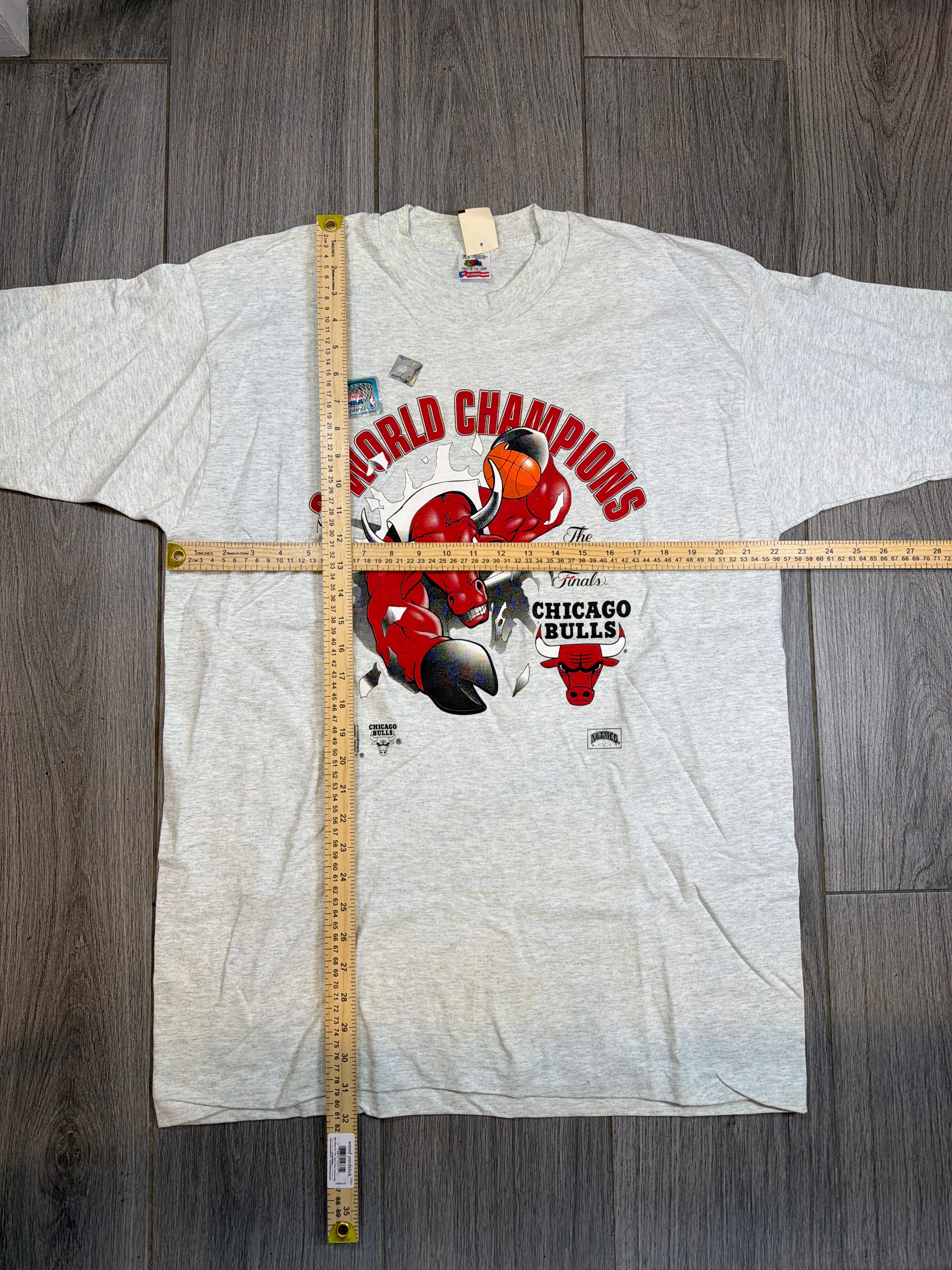 1993 Chicago Bulls World Champions DEADSTOCK Heather T-Shirt XL