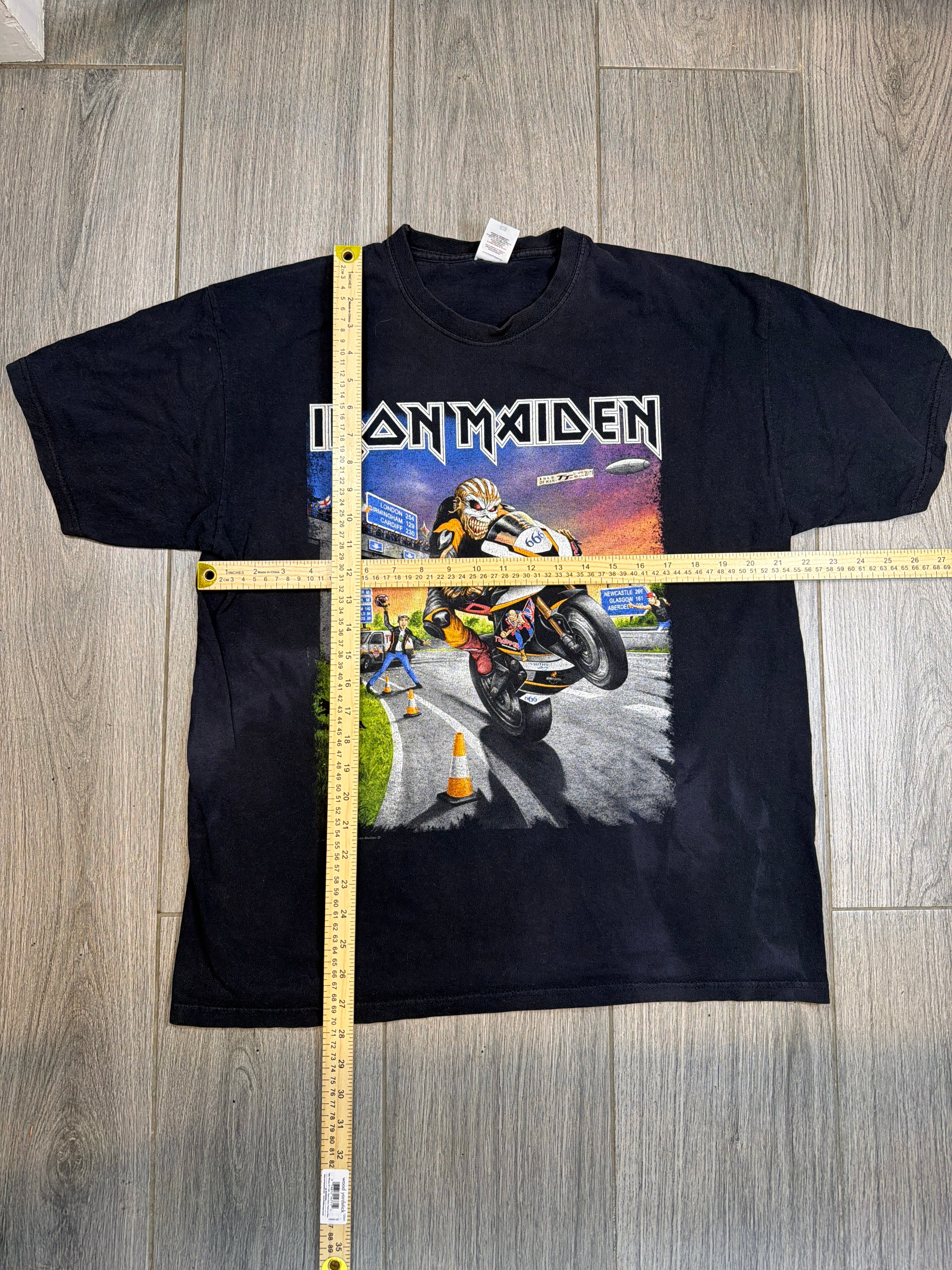 2017 Iron Maiden Book of Souls British and Irish Tour Motorcycle T-Shirt Large