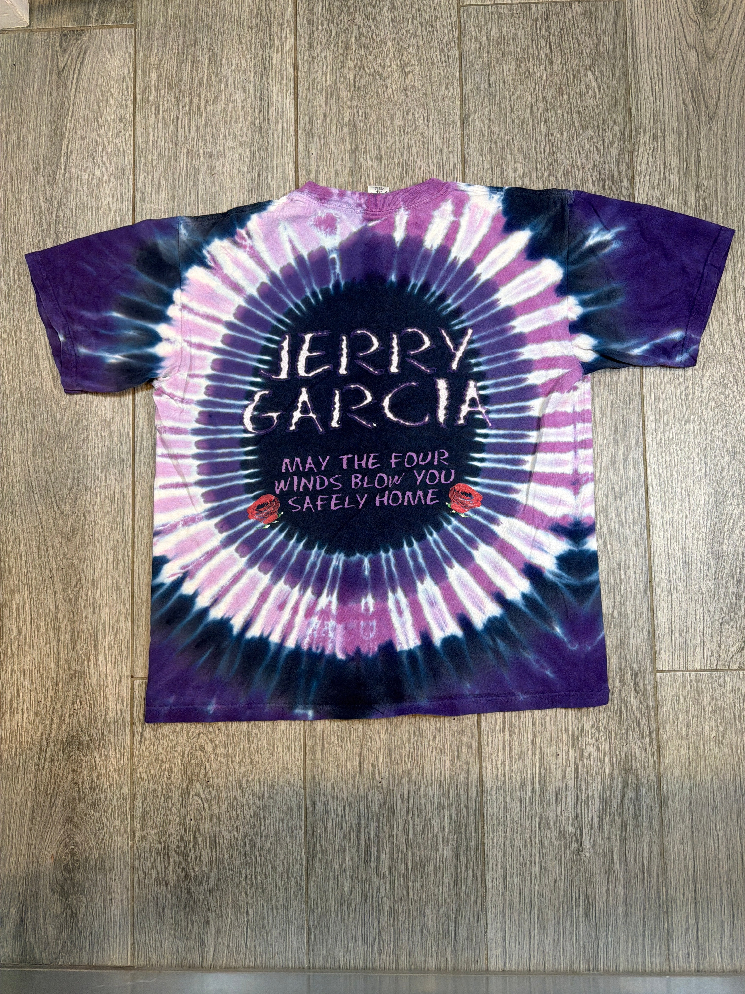 1995 Jerry Garcia Grateful Dead Four Winds Tie Dye T-Shirt Medium