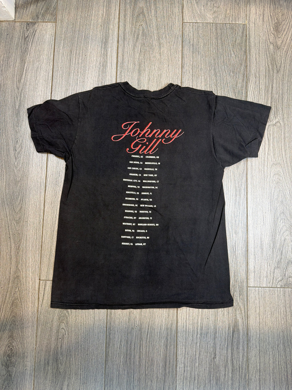 90s Johnny Gill Tour Black T-Shirt Medium