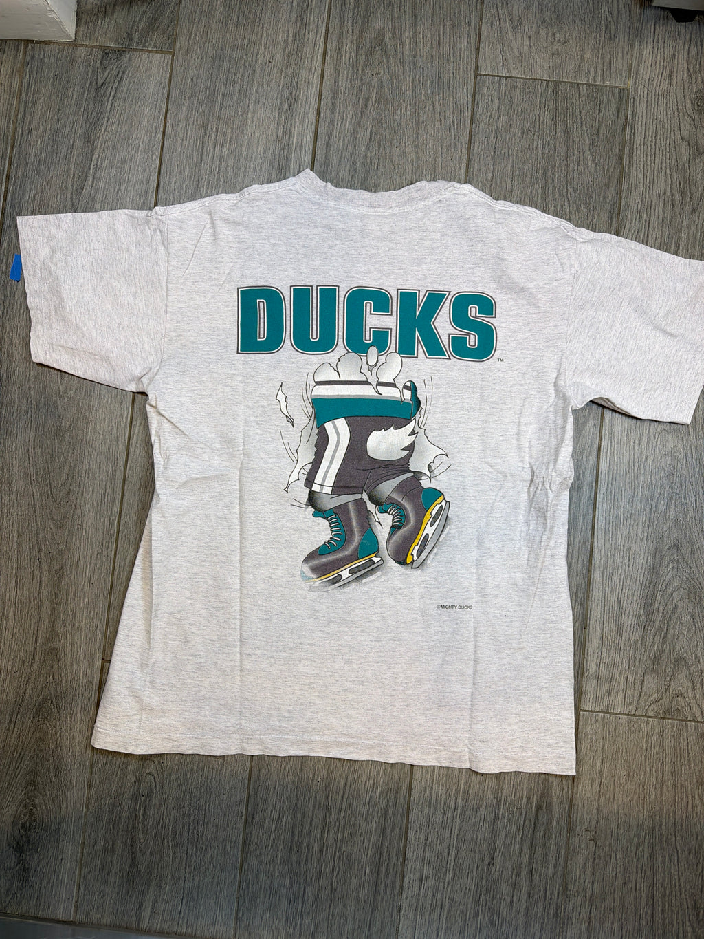 90s Mighty Ducks Nutmeg Breakthrough Grey T-Shirt Large
