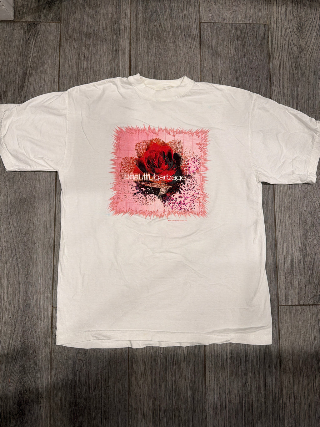 2001 Garbage Shirley Manson Beautiful White T-Shirt XL