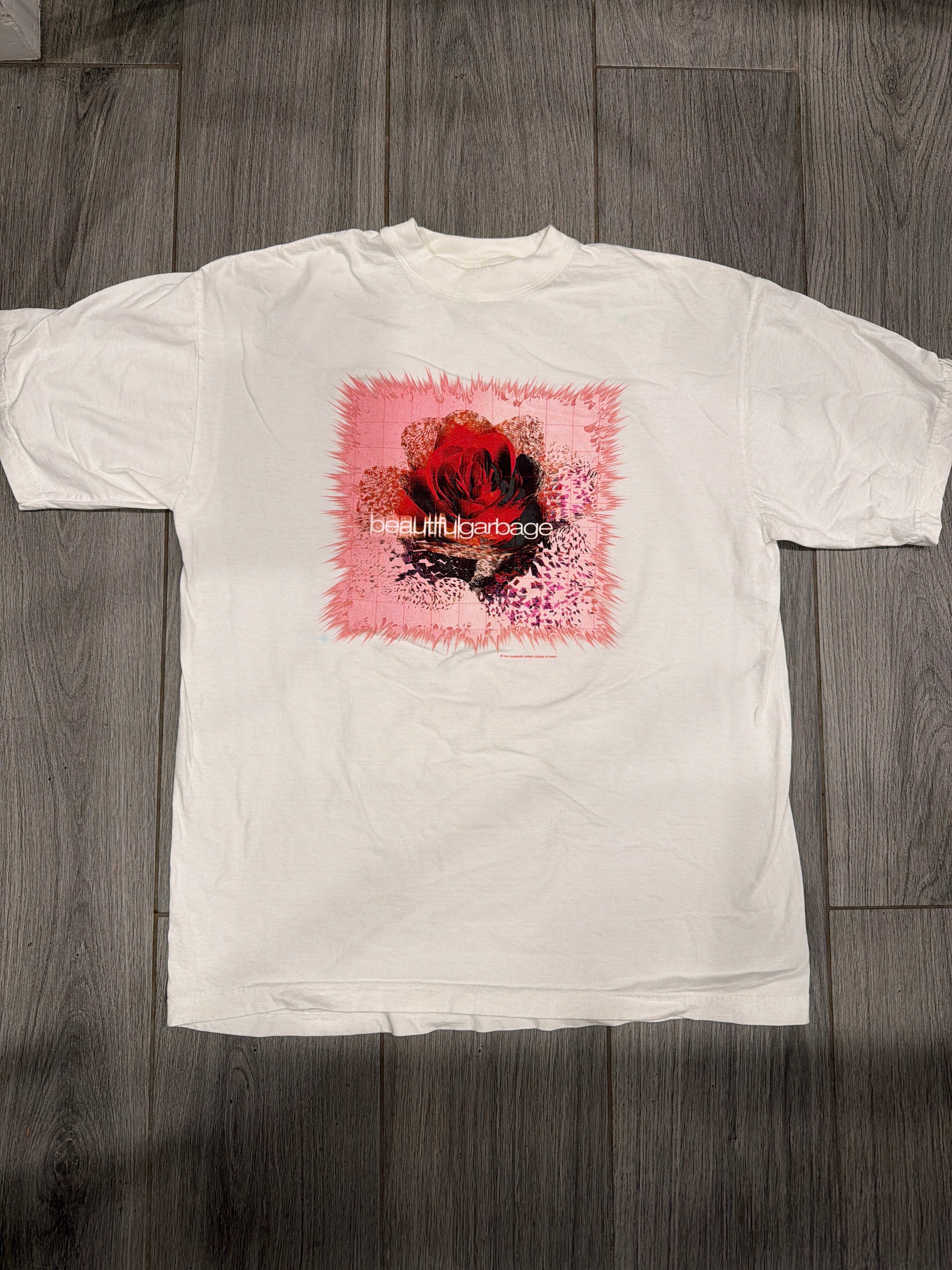 2001 Garbage Shirley Manson Beautiful White T-Shirt XL
