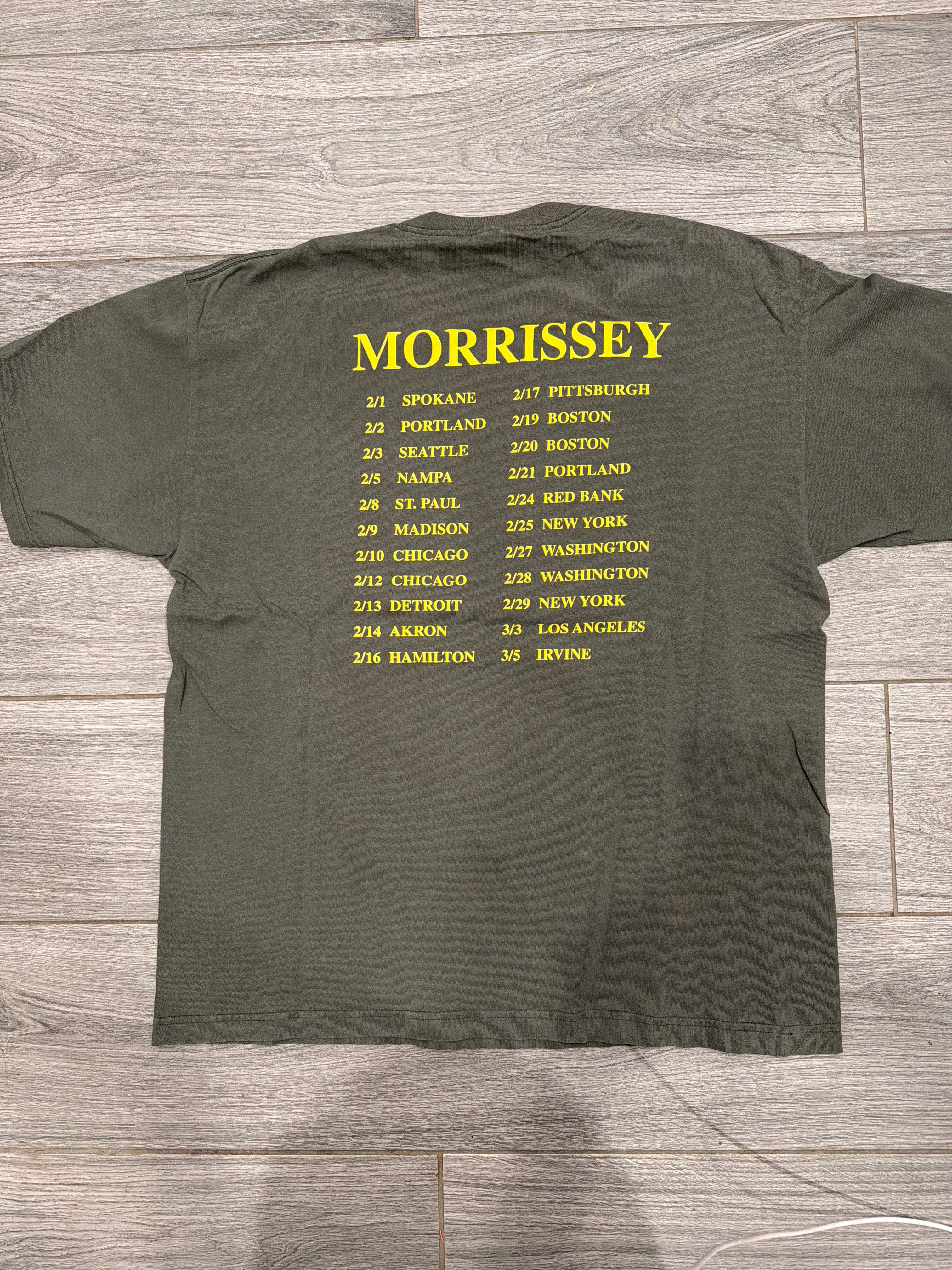 90s Morrissey Oye Esteban Tour Brown/Green T-Shirt Smiths XL