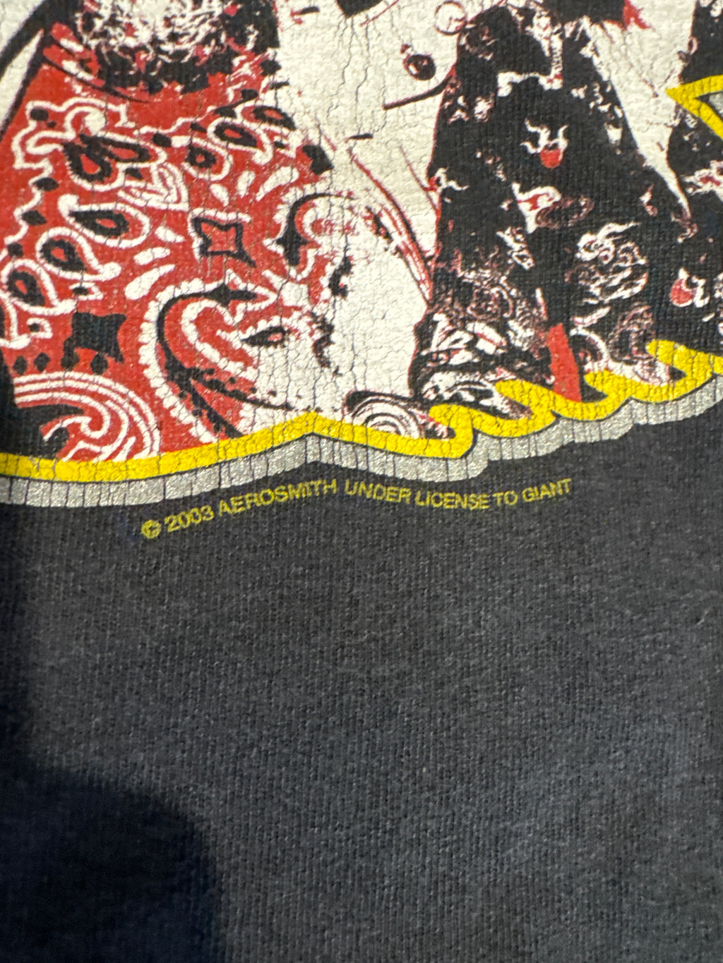 2003 Aerosmith Giant Faded Band Graphic T-Shirt Large