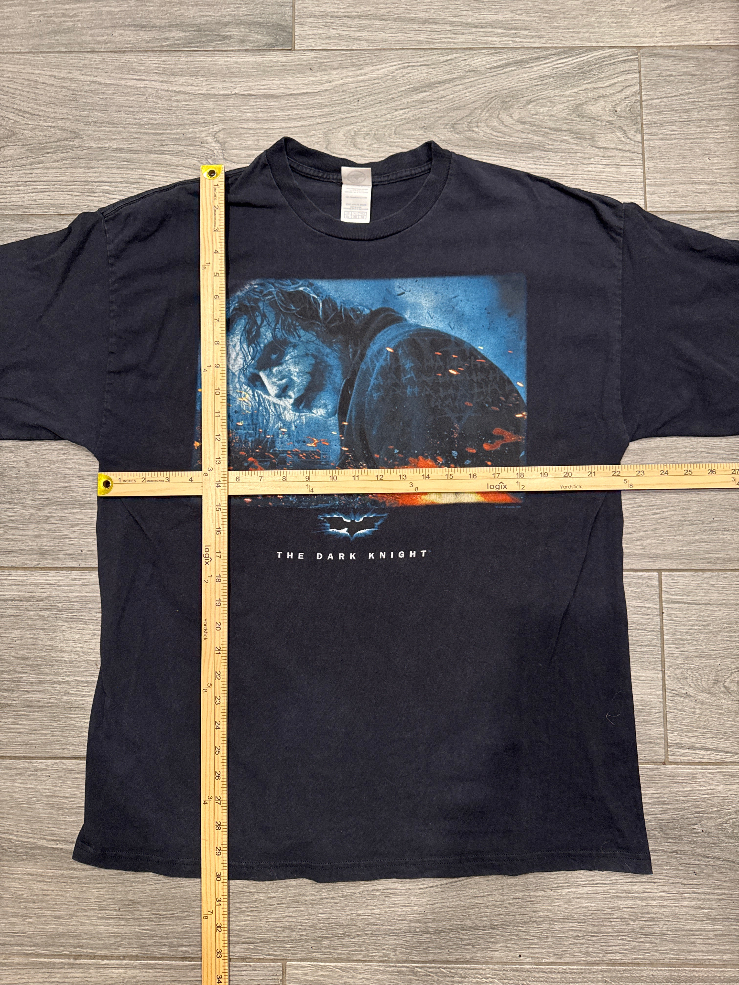 00s Heath Ledger Joker The Dark Knight Movie Promo Black T-Shirt XL