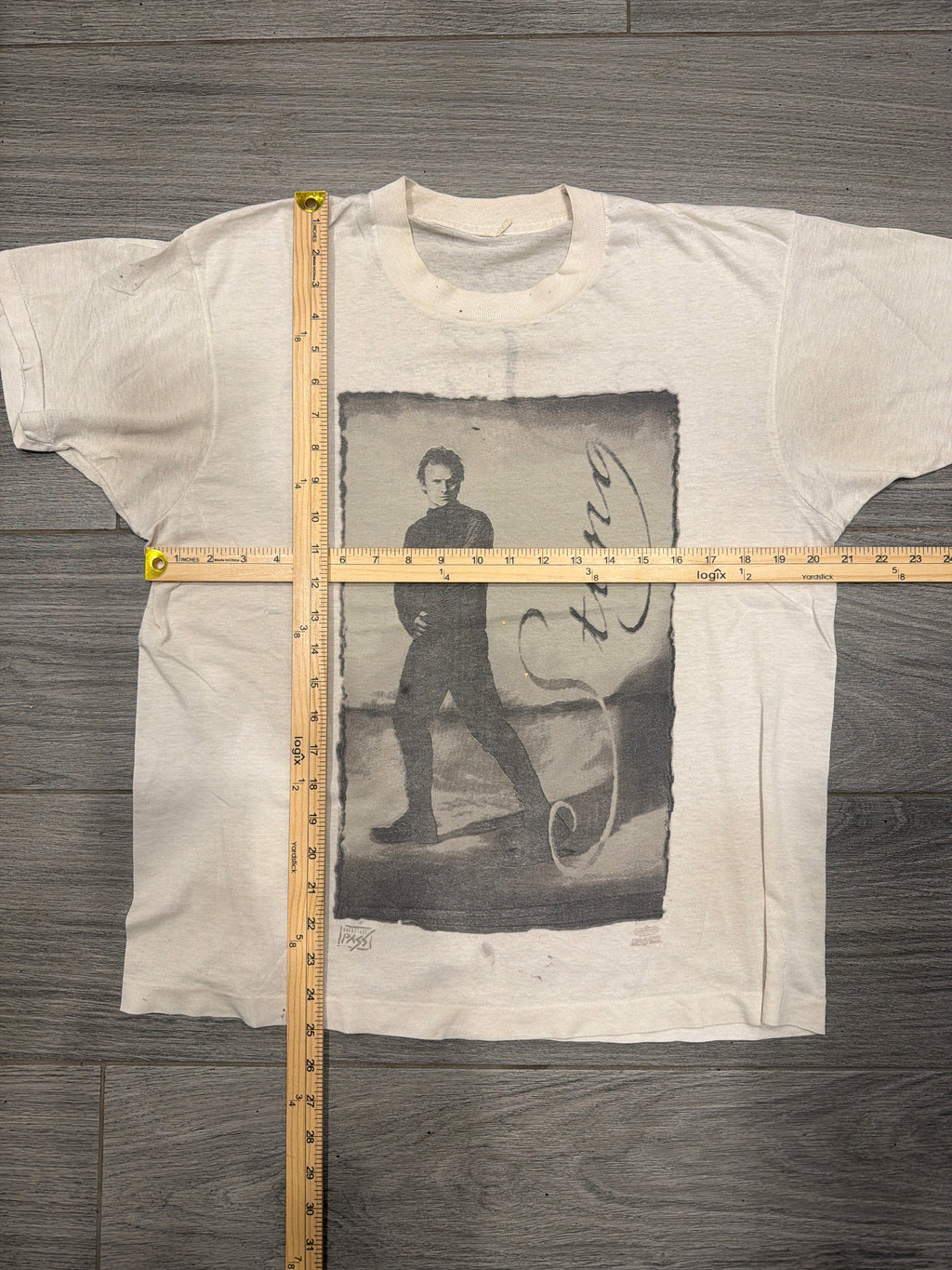 00s Sting Backstage Pass Police Double Sided Worn Thin T-Shirt Medium