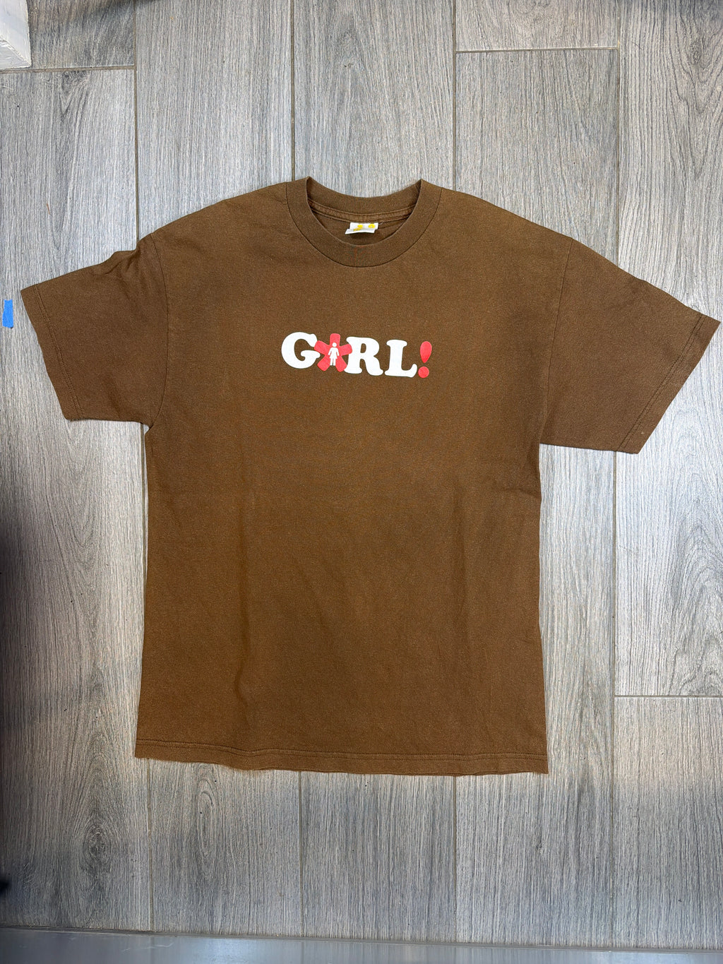 2000s Y2K Girl Skateboard Brown T-Shirt Large