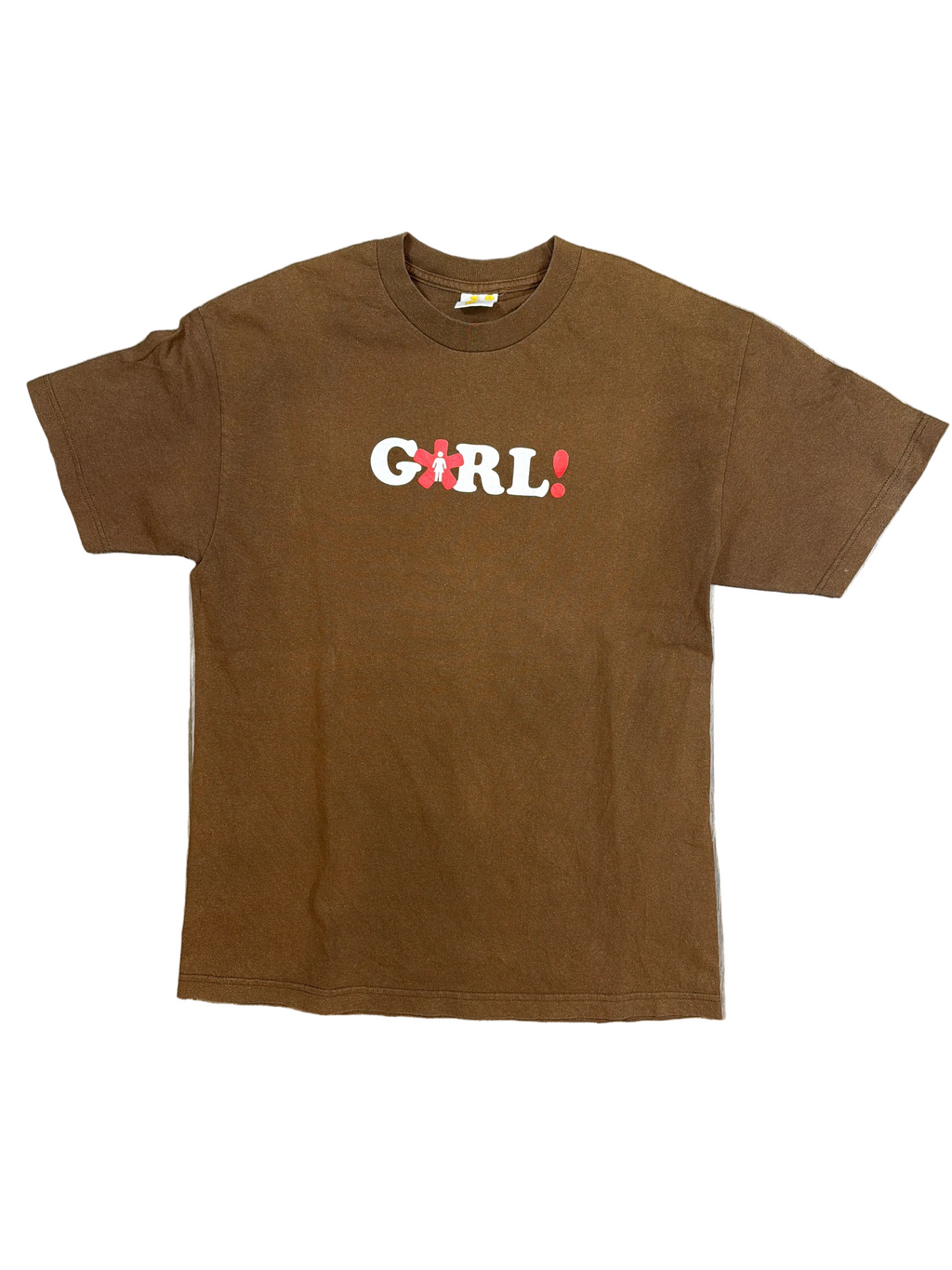 2000s Y2K Girl Skateboard Brown T-Shirt Large