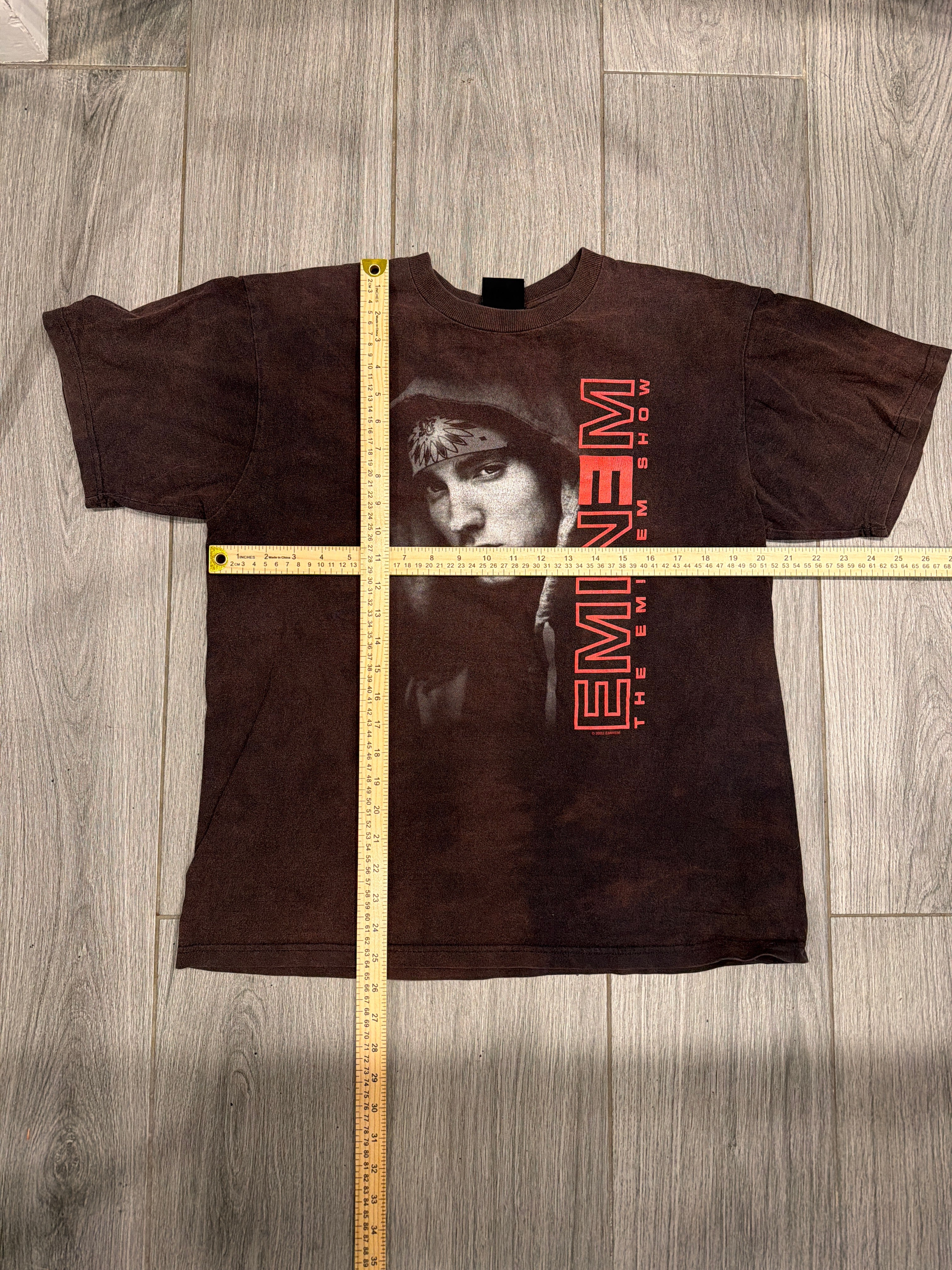 Eminem Show Faded Euro Tour Schwarz/Rot T-Shirt Large