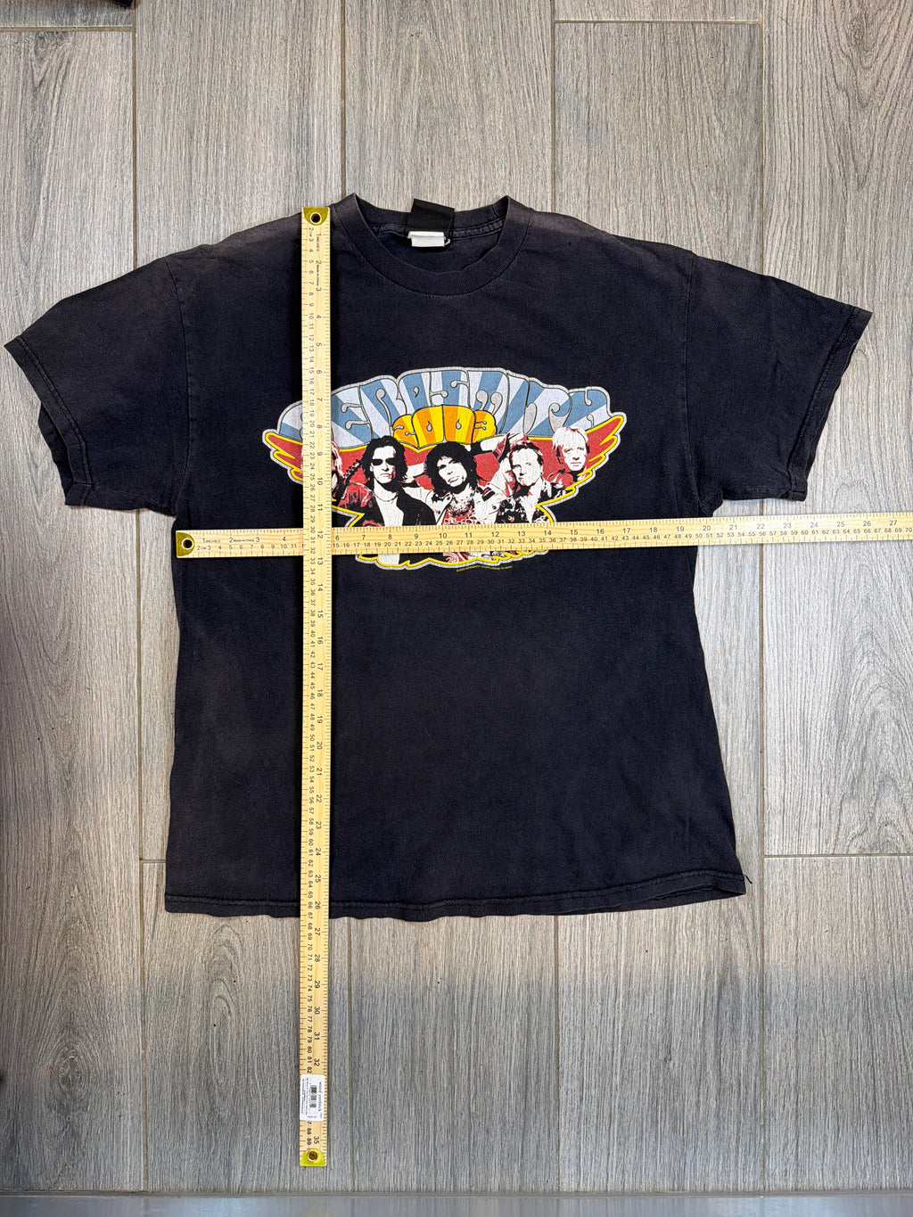 2003 Aerosmith Giant Faded Band Graphic T-Shirt Large