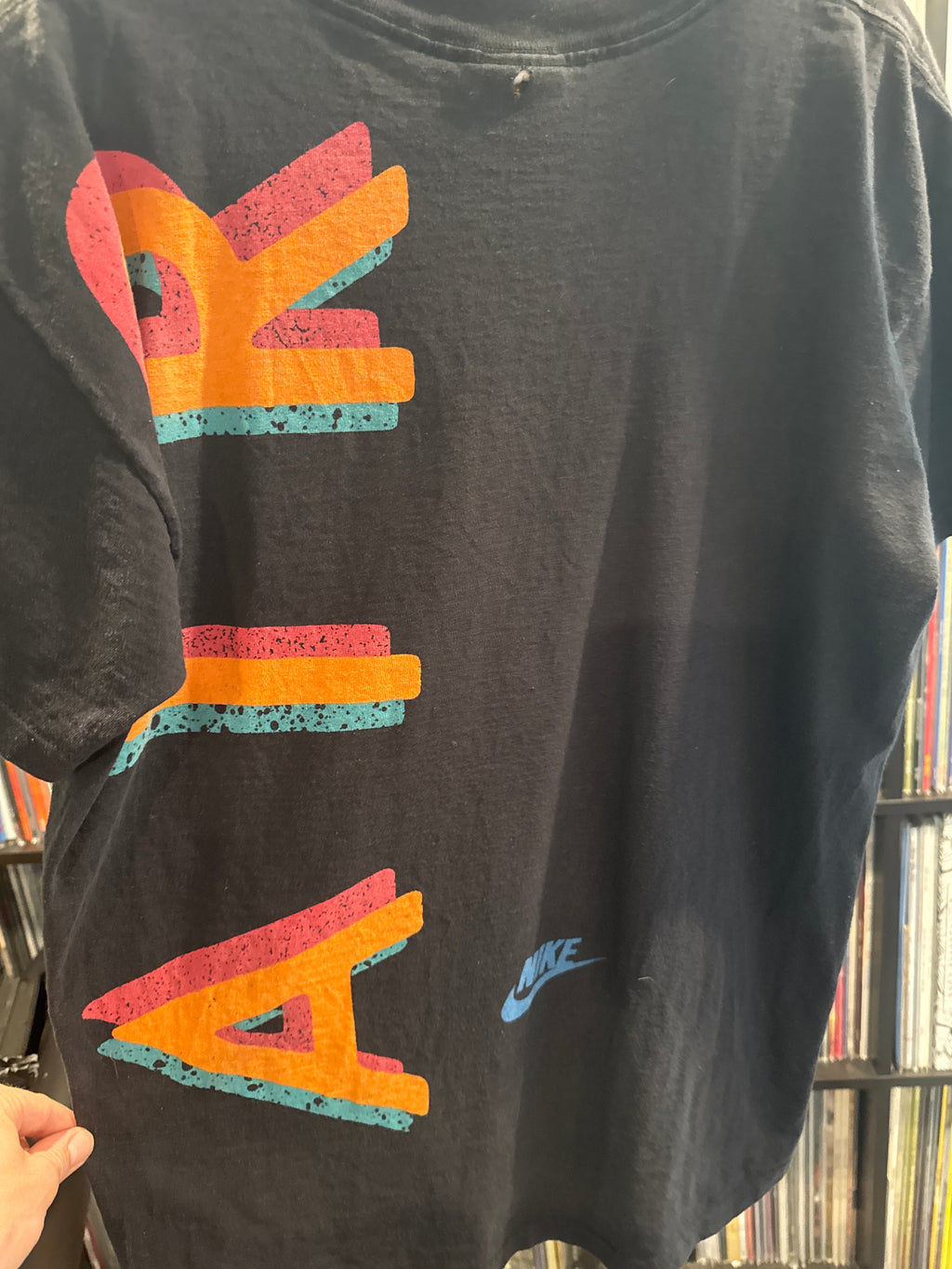 90s Nike Air Retro Vintage Single Stitched T Shirt Black Made In USA L