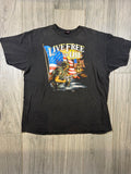 Live Free or Die 1991 3D Emblem USA Military Harley Black T-Shirt M/L
