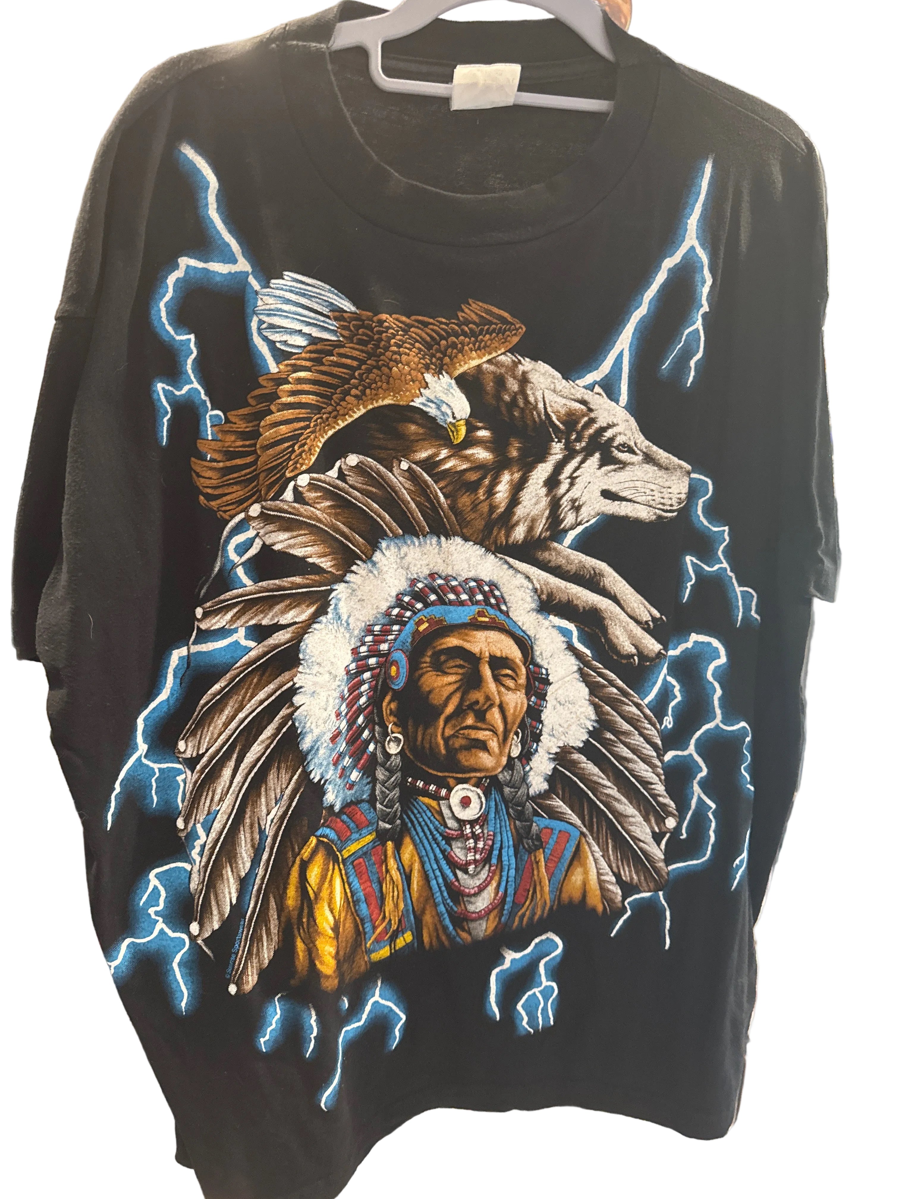 American Thunder Wolf Eagle Native Chief Sweet Lighting XL Mint