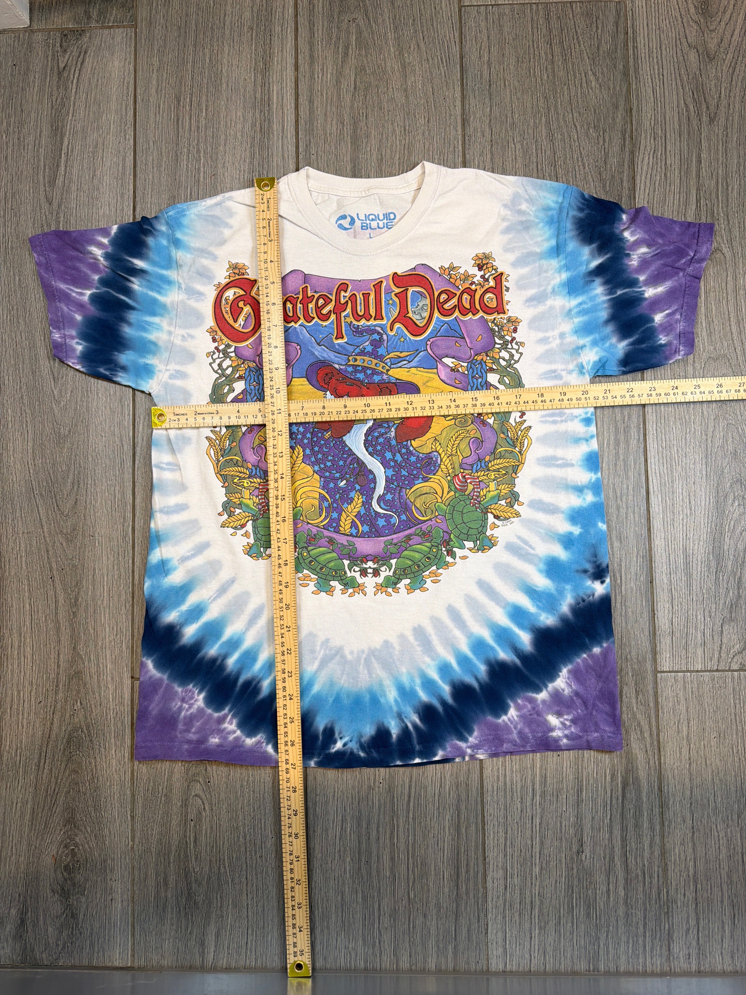 00 Grateful Dead Terrapin Moon Wizard Liquid Blue Tie Dye T-Shirt Large