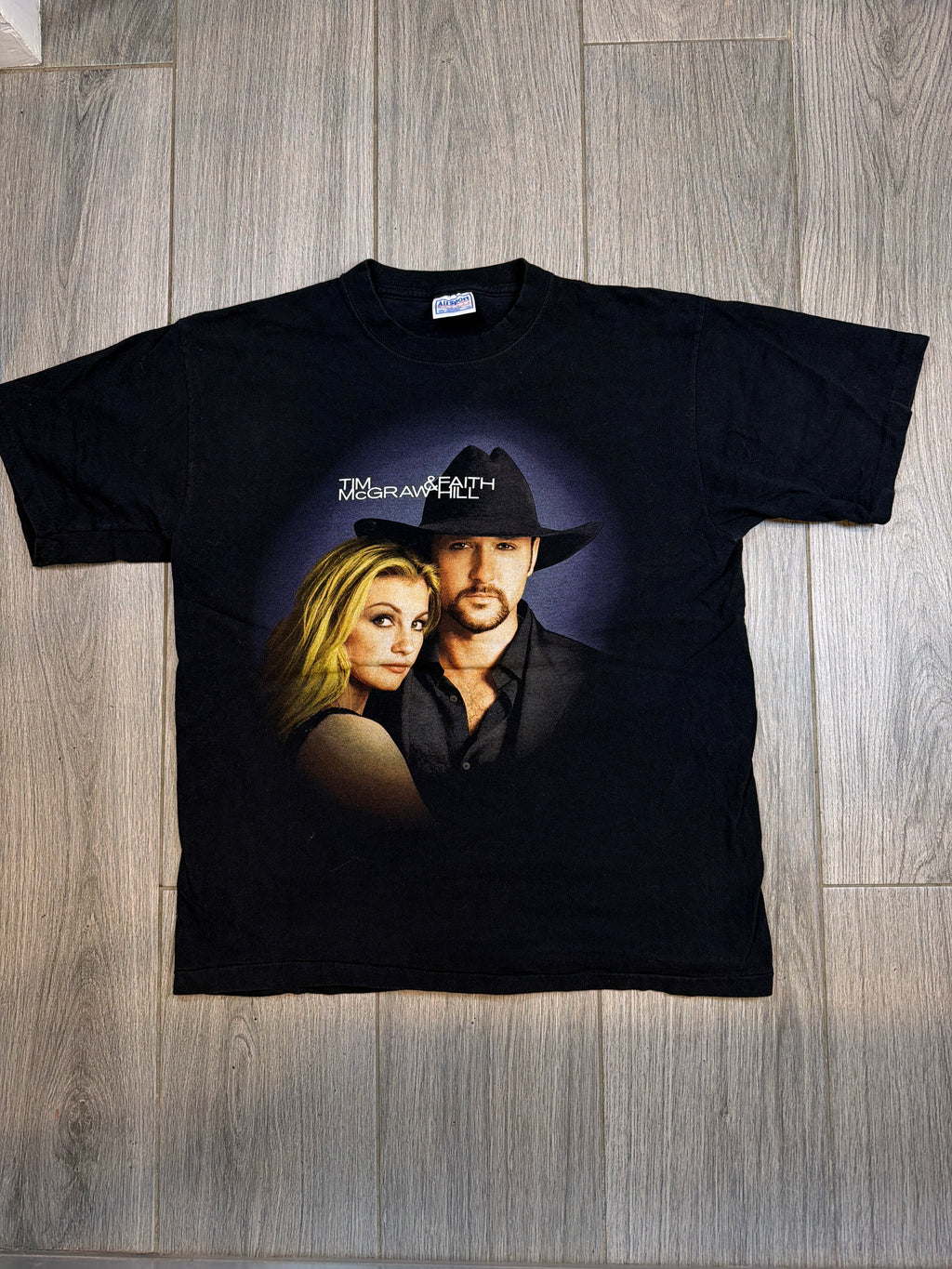 2002 Tim Mcgraw Faith Hill Soul 2 Soul Tour Allsport Black T-Shirt Large