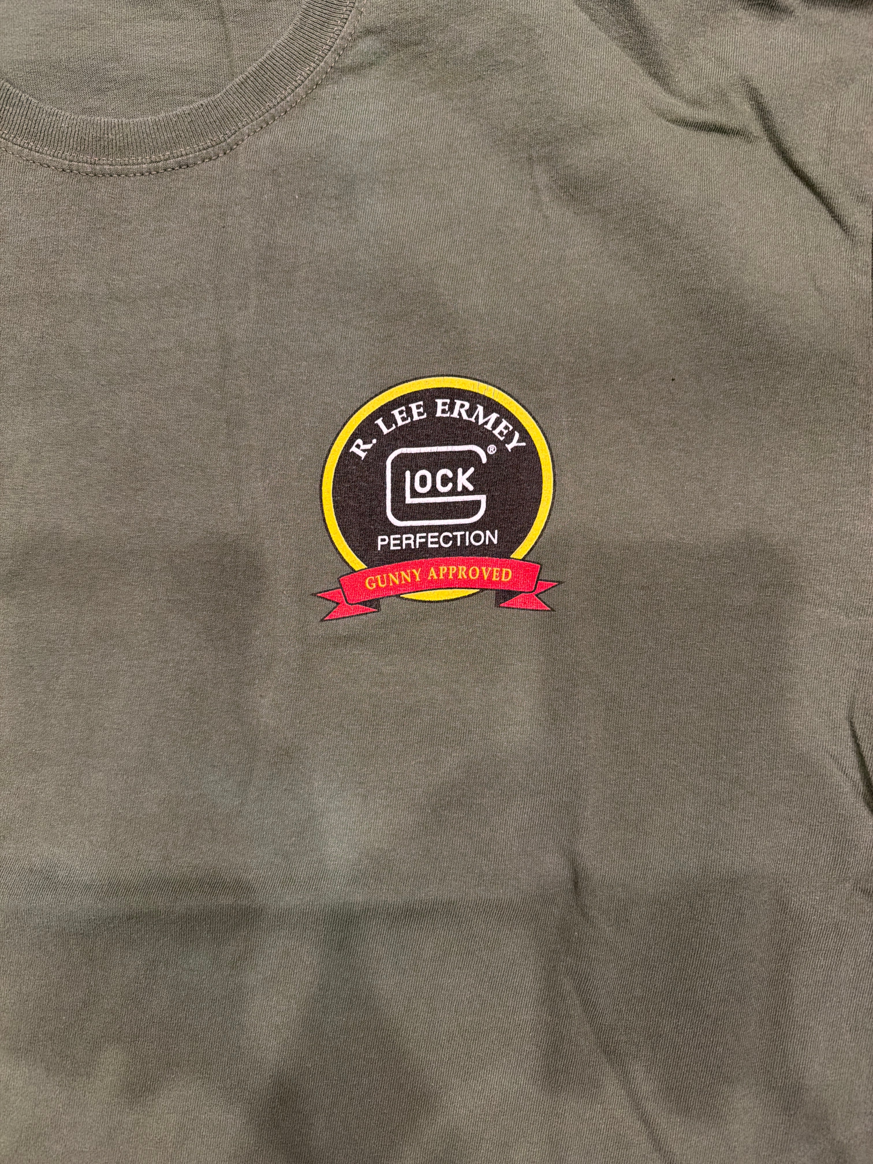 00s Glock R Lee Emery Gunny Approved US Marines Green T Shirt XL