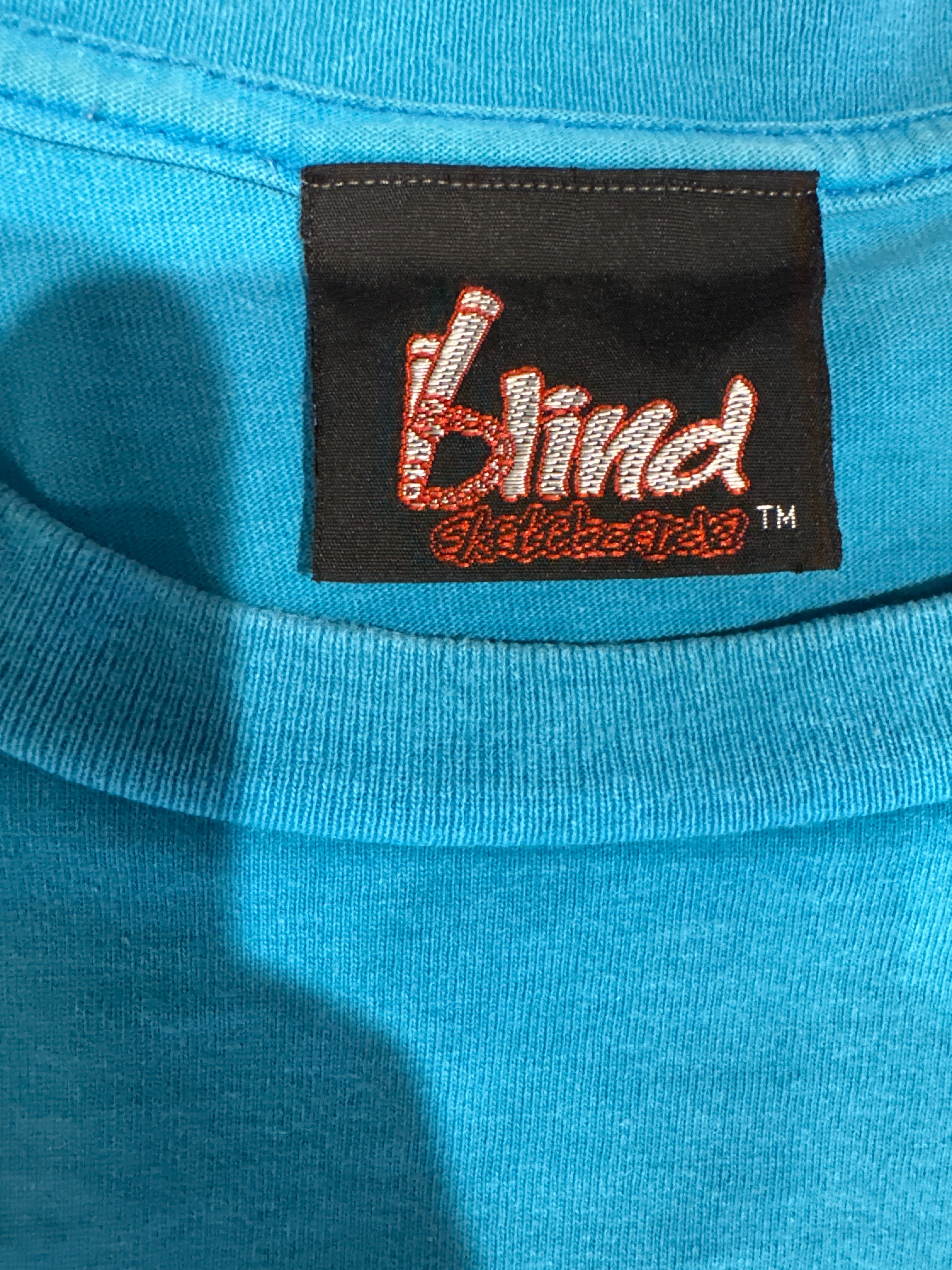 00s Blind Skateboards Reaper UFO Blue T-Shirt Large