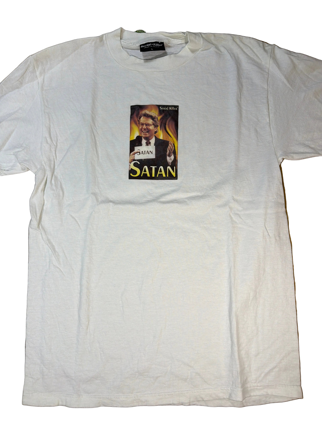 Serial Killer Jerry Springer Satan Vintage Streetwear White T-Shirt Large