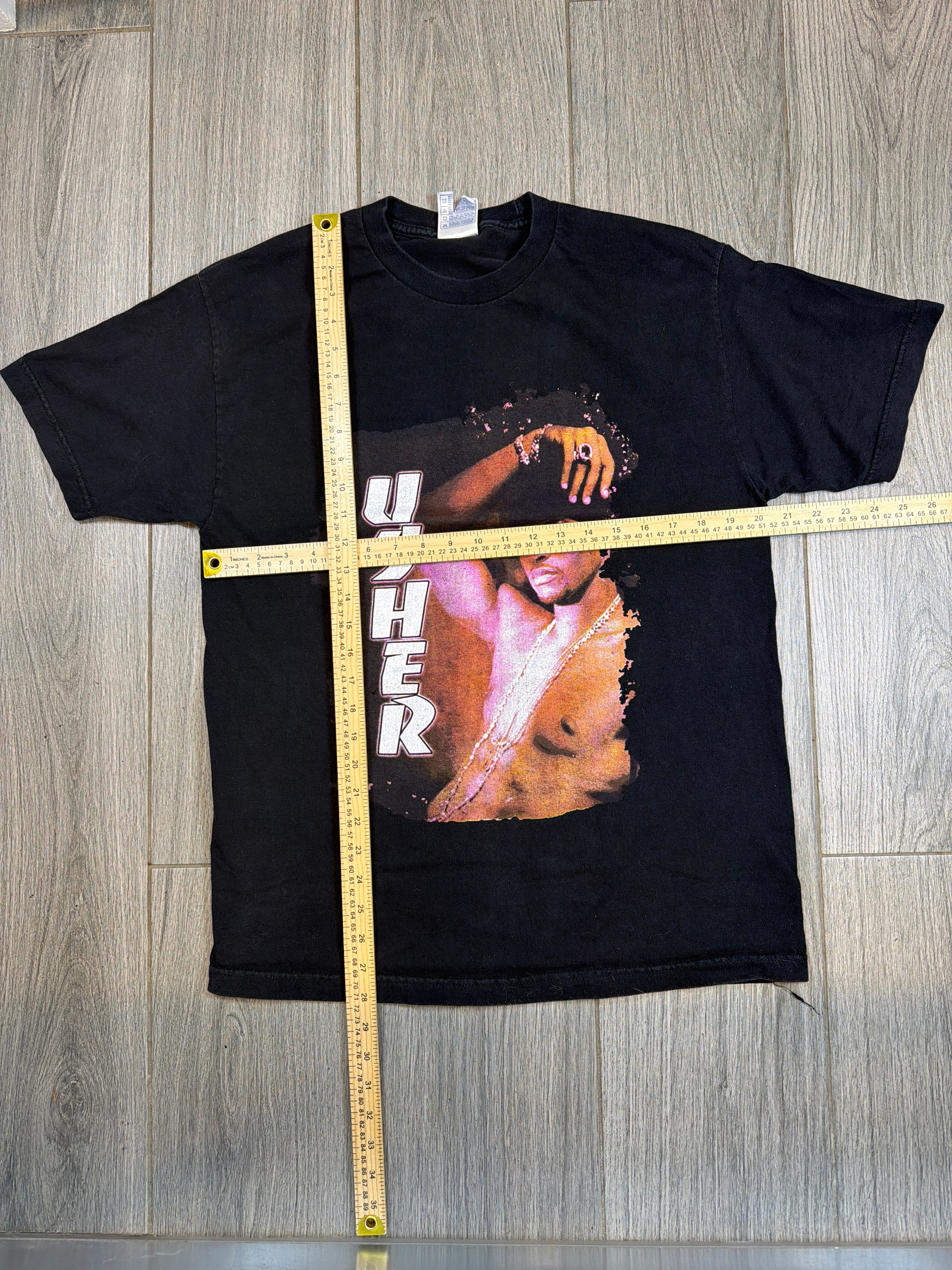 2004 Usher Always Tour Rap T-Shirt Black Dates Triple A AAA Large