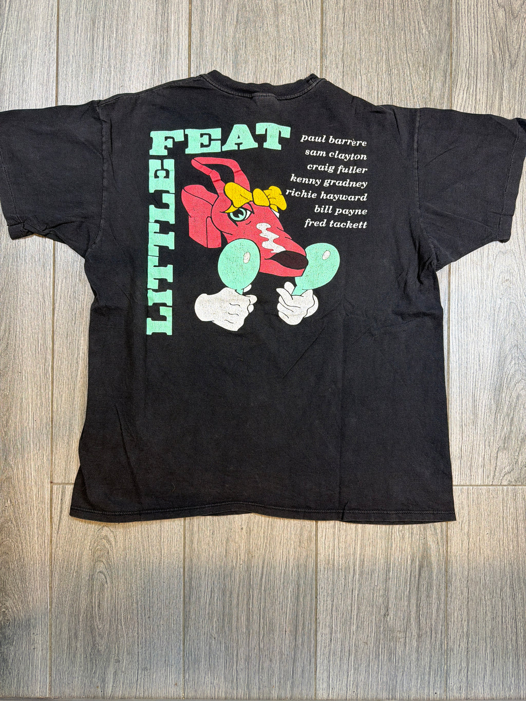 Little Feat Texas Twister 1990 Bar Babe Black T-Shirt Short Large