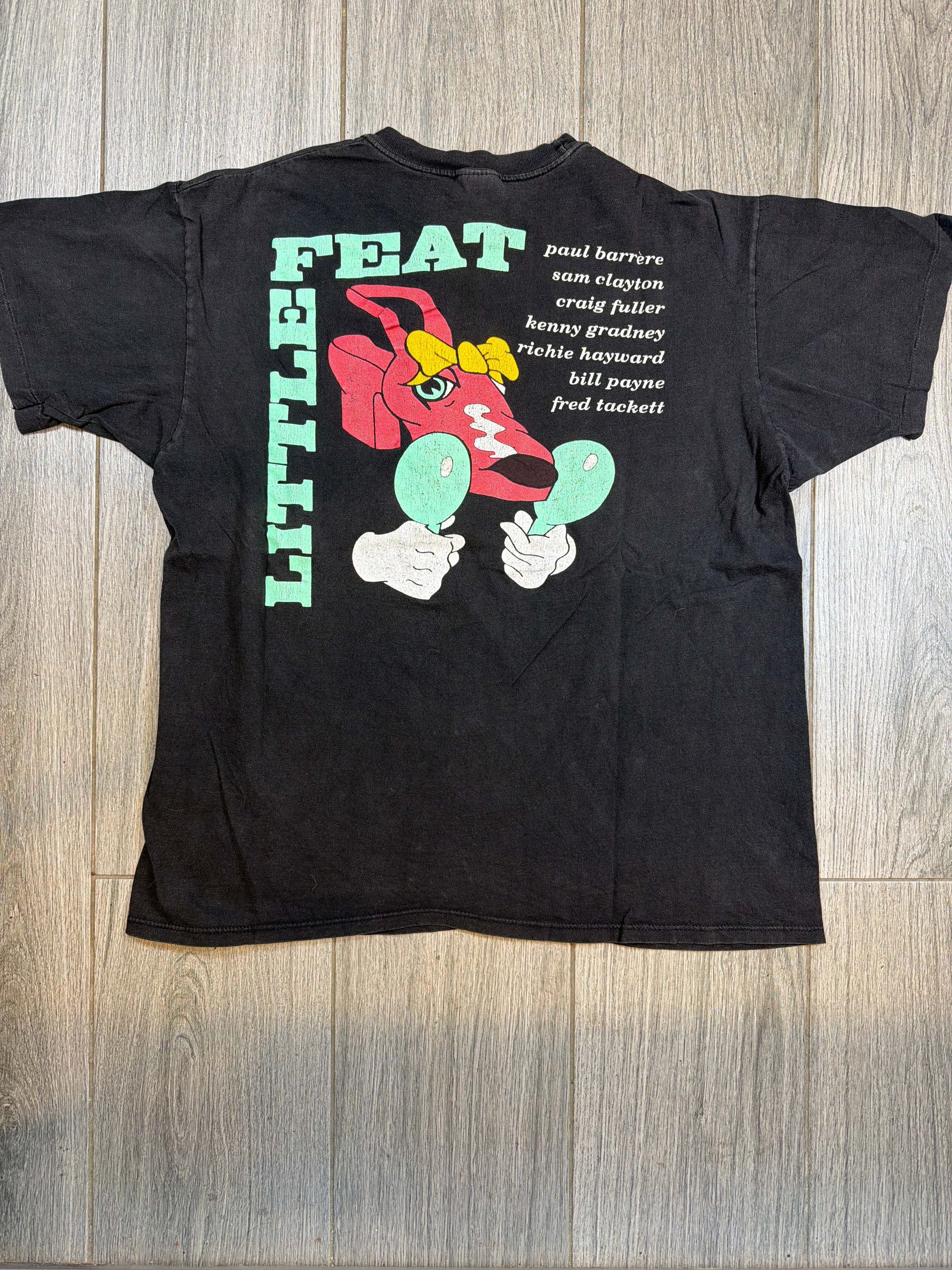 Little Feat Texas Twister 1990 Bar Babe Black T-Shirt Kurz Groß