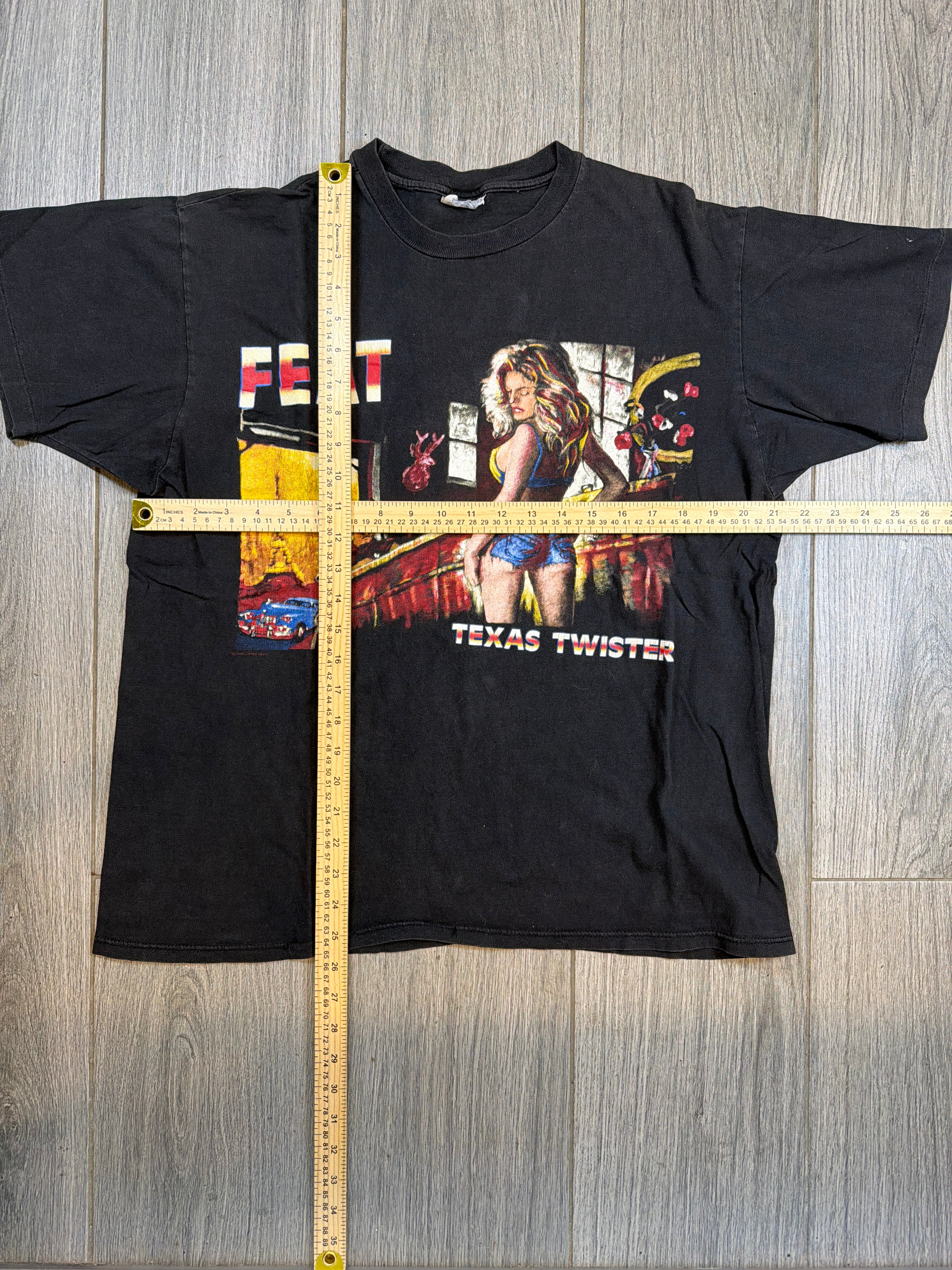 Little Feat Texas Twister 1990 Bar Babe Black T-Shirt Kurz Groß