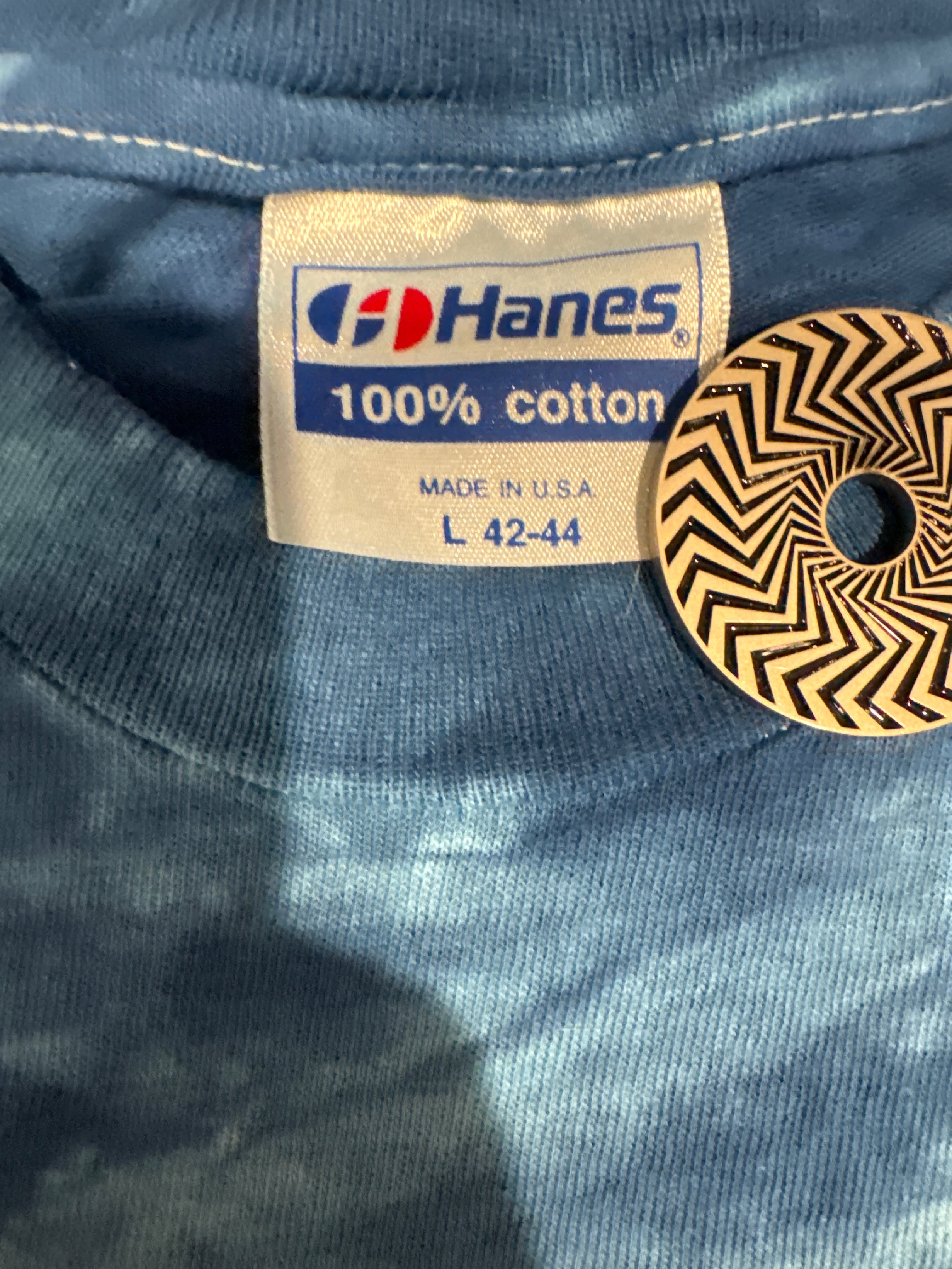 1984 Led Zeppelin Swan Song Tie Dye Blue T-Shirt Medium