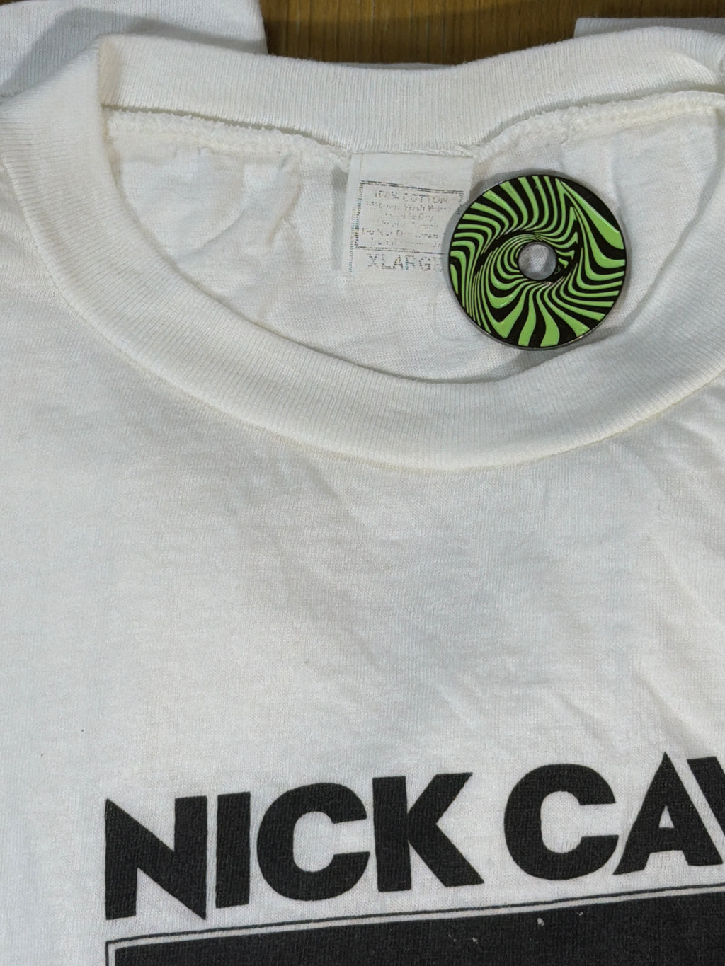 Nick Cave and the Bad Seeds 80s Vintage Goth Band White T-Shirt Large