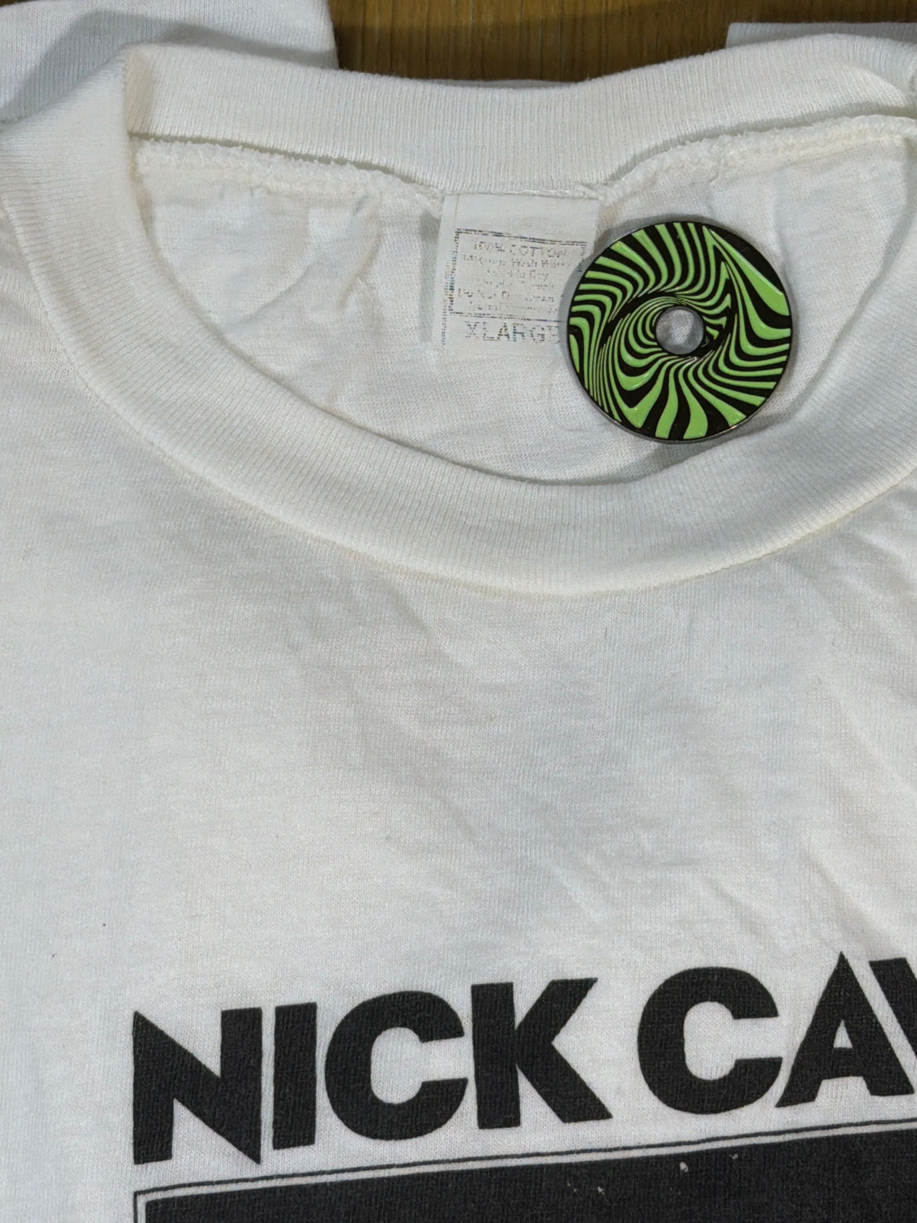Nick Cave and the Bad Seeds 80s Vintage Goth Band White T-Shirt Large