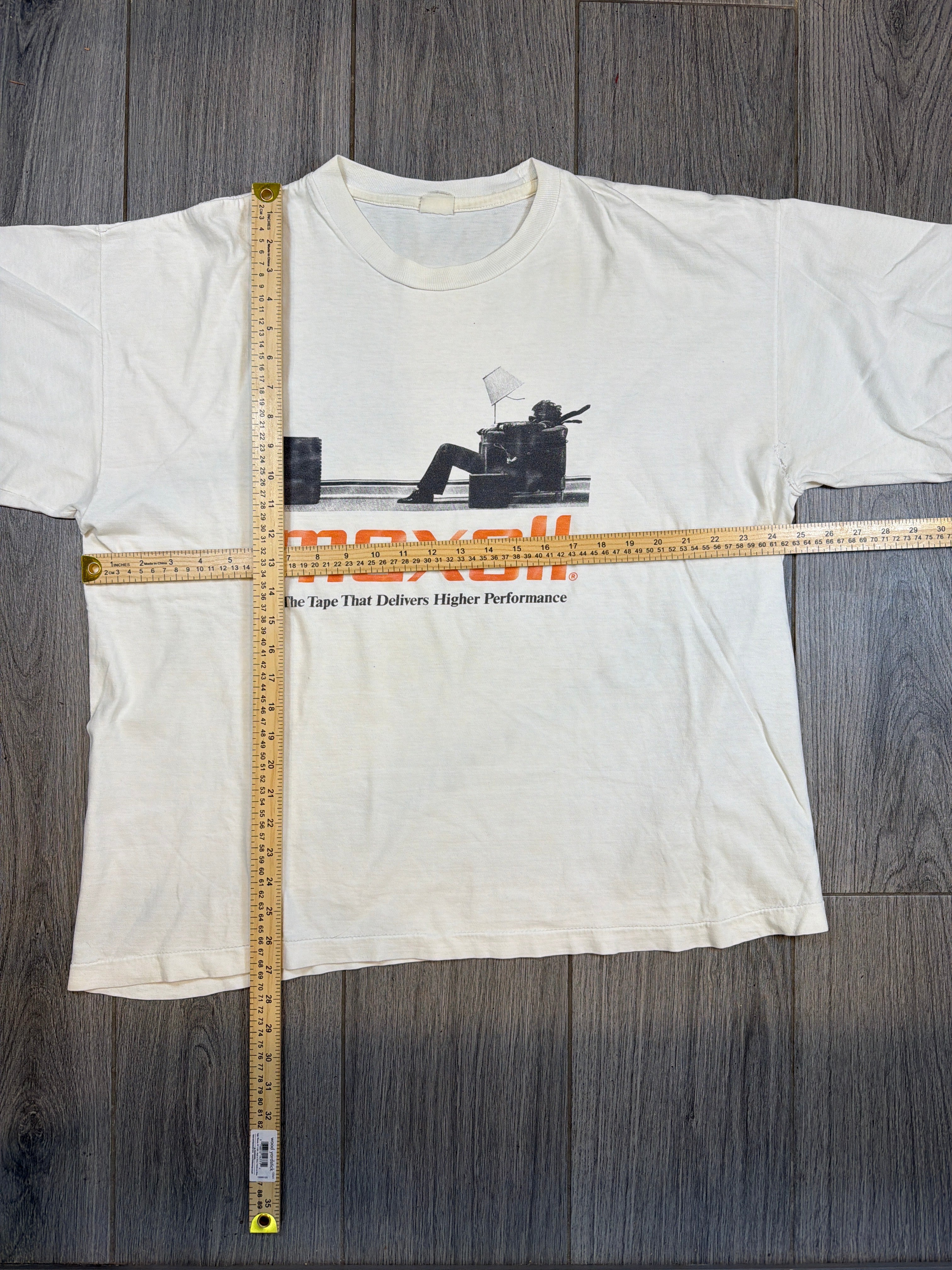 80s/90s Maxell Audio Tape Promo White T-Shirt XL