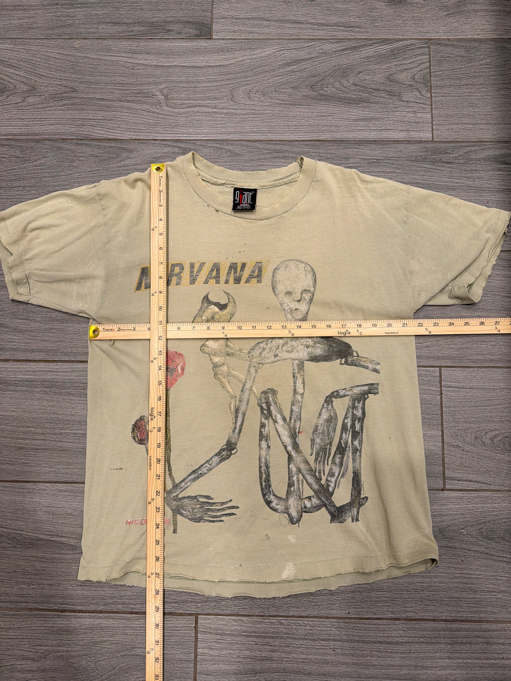 1993 Nirvana Incesticide Kurt Cobain Giant Thrashed T-Shirt XL