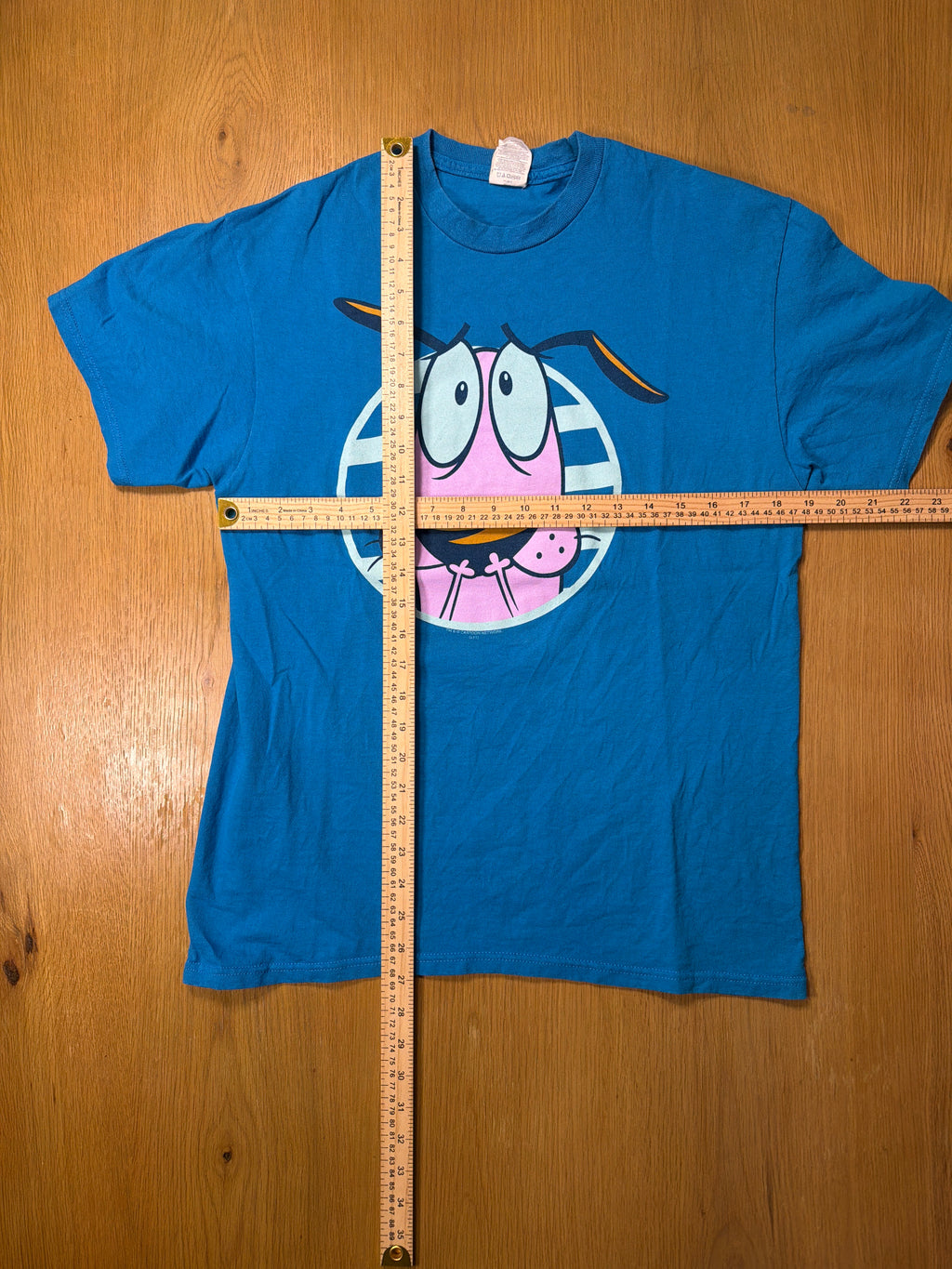 Courage The Cowardly Dog Cartoon Network Y2K Blue T-Shirt Large