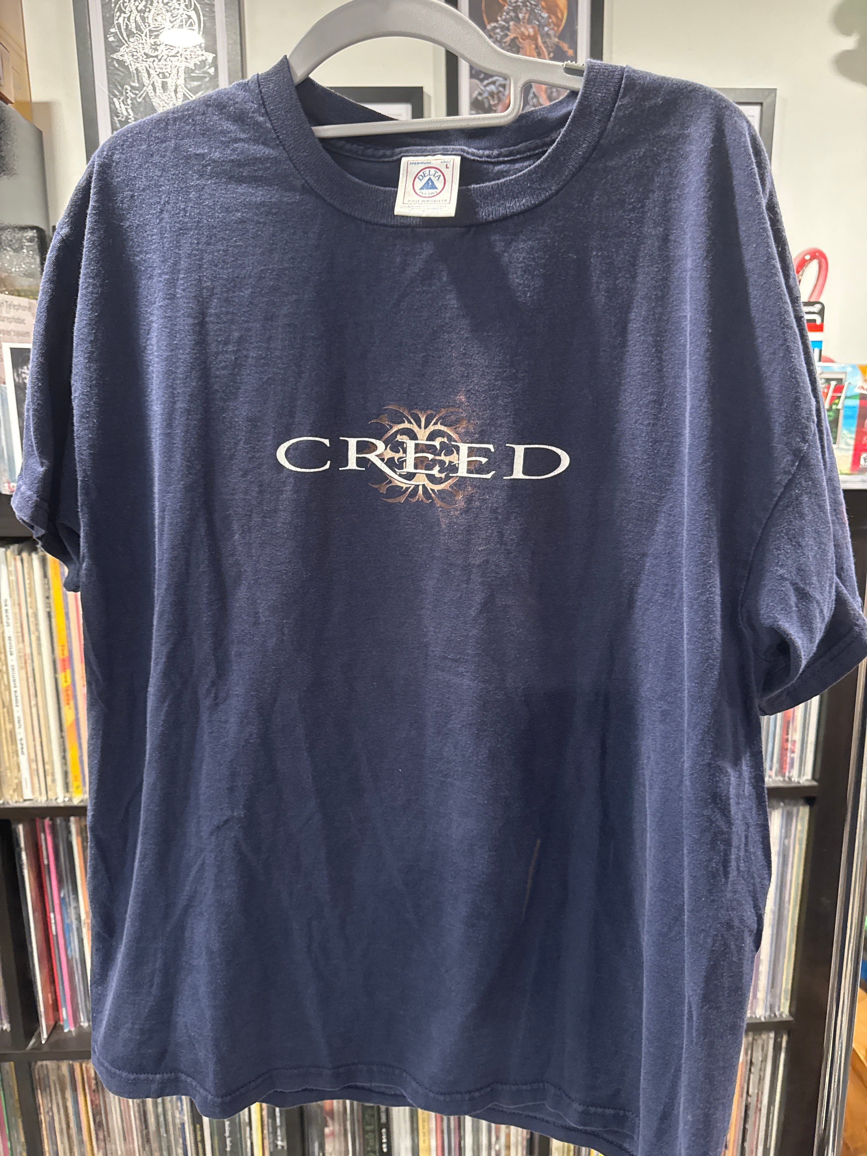 1999 Creed Human Clay Tour Delta L Blue Shirt