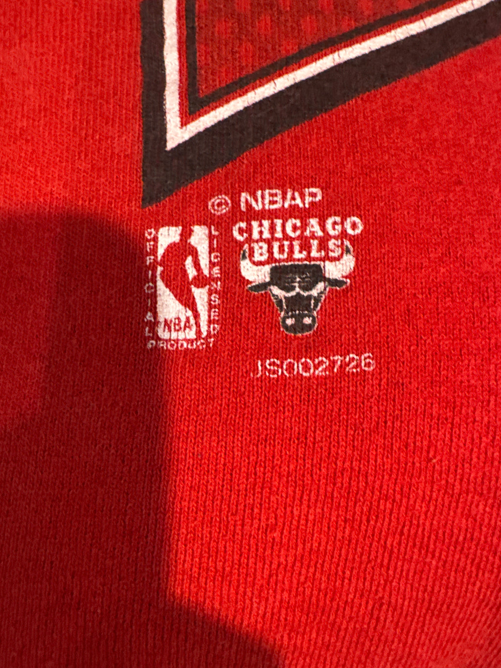 Chicago Bulls 90s Spellout Fotl Red Crewneck Sweatshirt Large