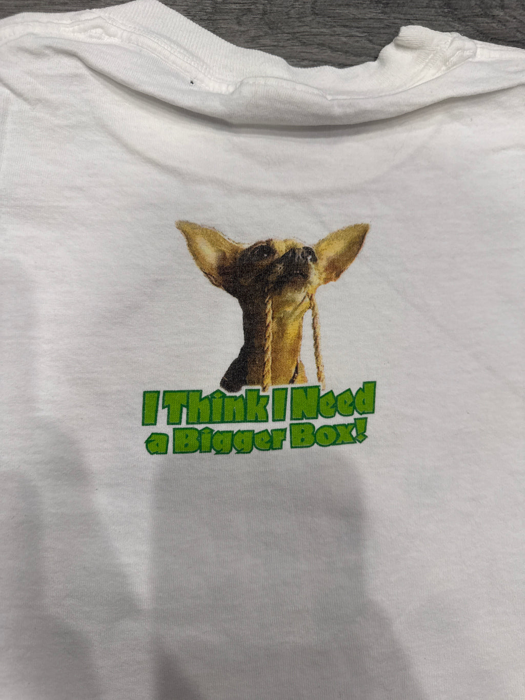 1998 Taco Bell Chihuahua Godzilla Bigger Box White T-Shirt Large